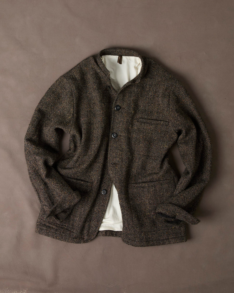 Brown Herringbone Tweed Woodward Jacket