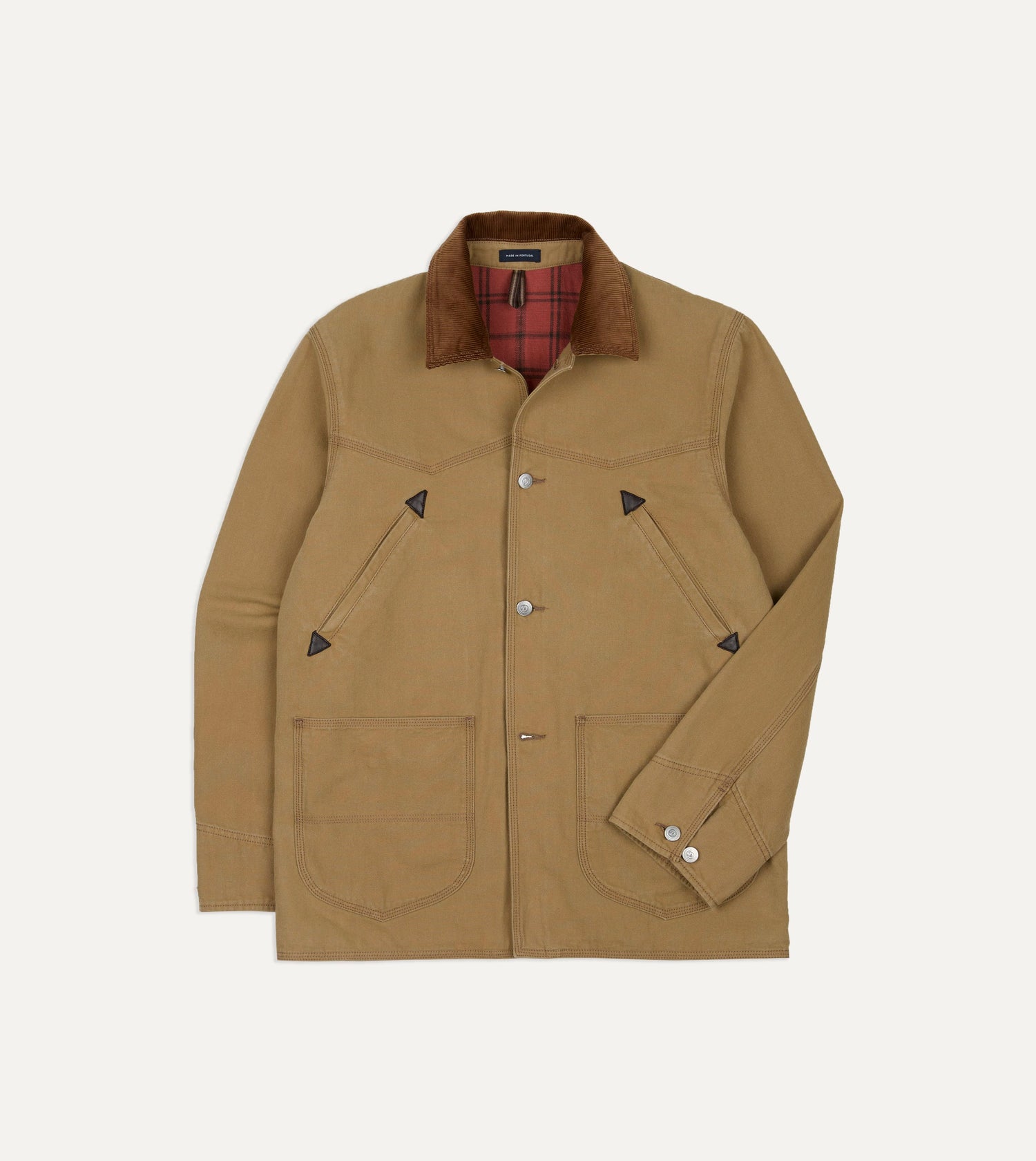 Brown Cotton Canvas Western Chore Jacket