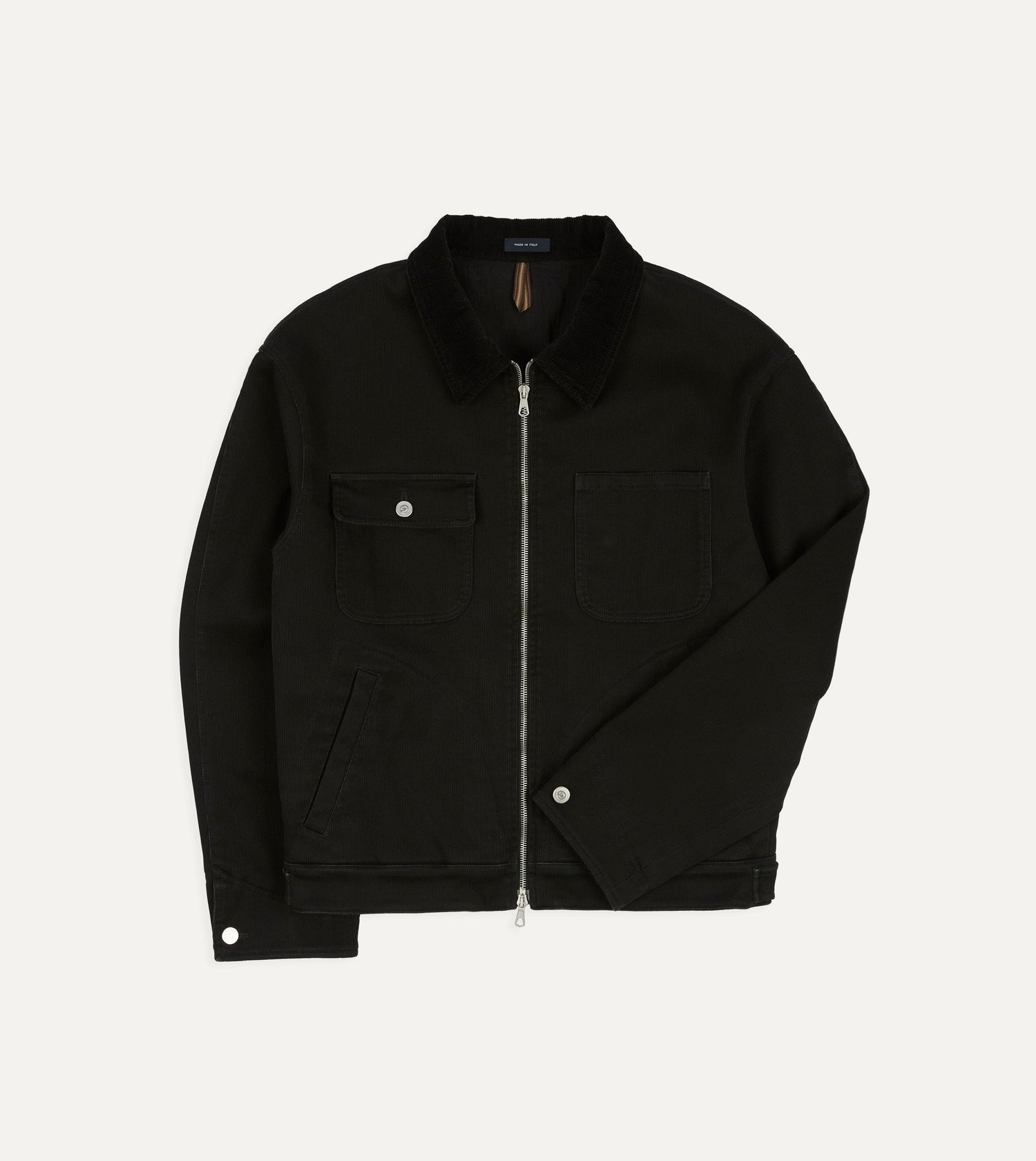 Drake's by A. Levine Black Cotton Trucker Jacket