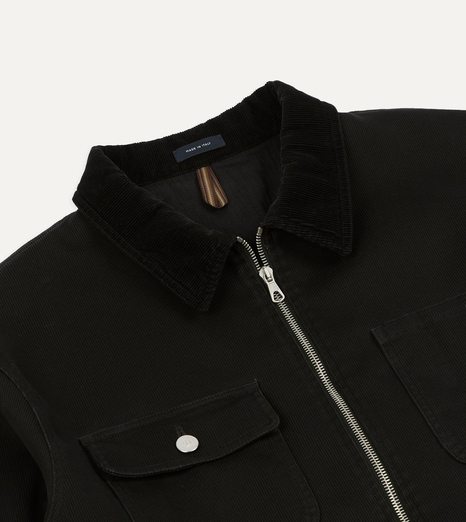 Drake's by A. Levine Black Cotton Trucker Jacket