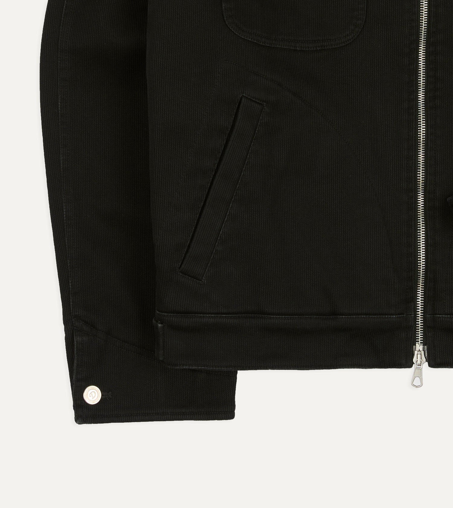 Drake's by A. Levine Black Cotton Trucker Jacket
