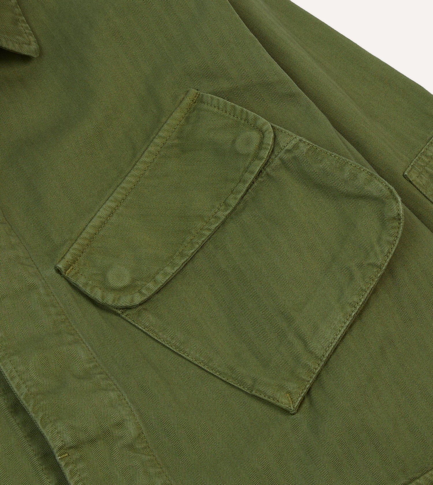 Olive Herringbone Cotton Jungle Jacket