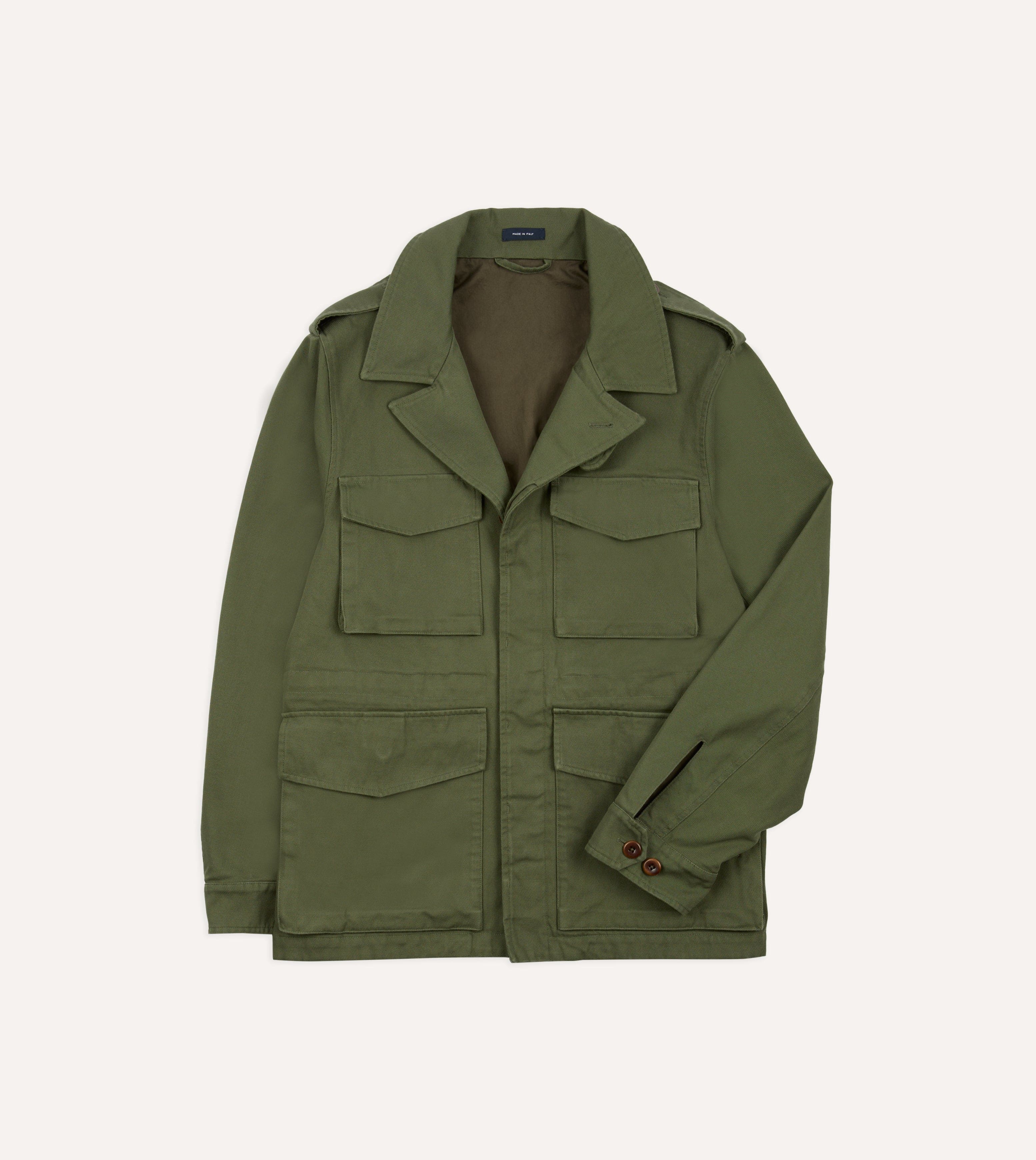 Olive Cotton D-43 Field Jacket – Drakes