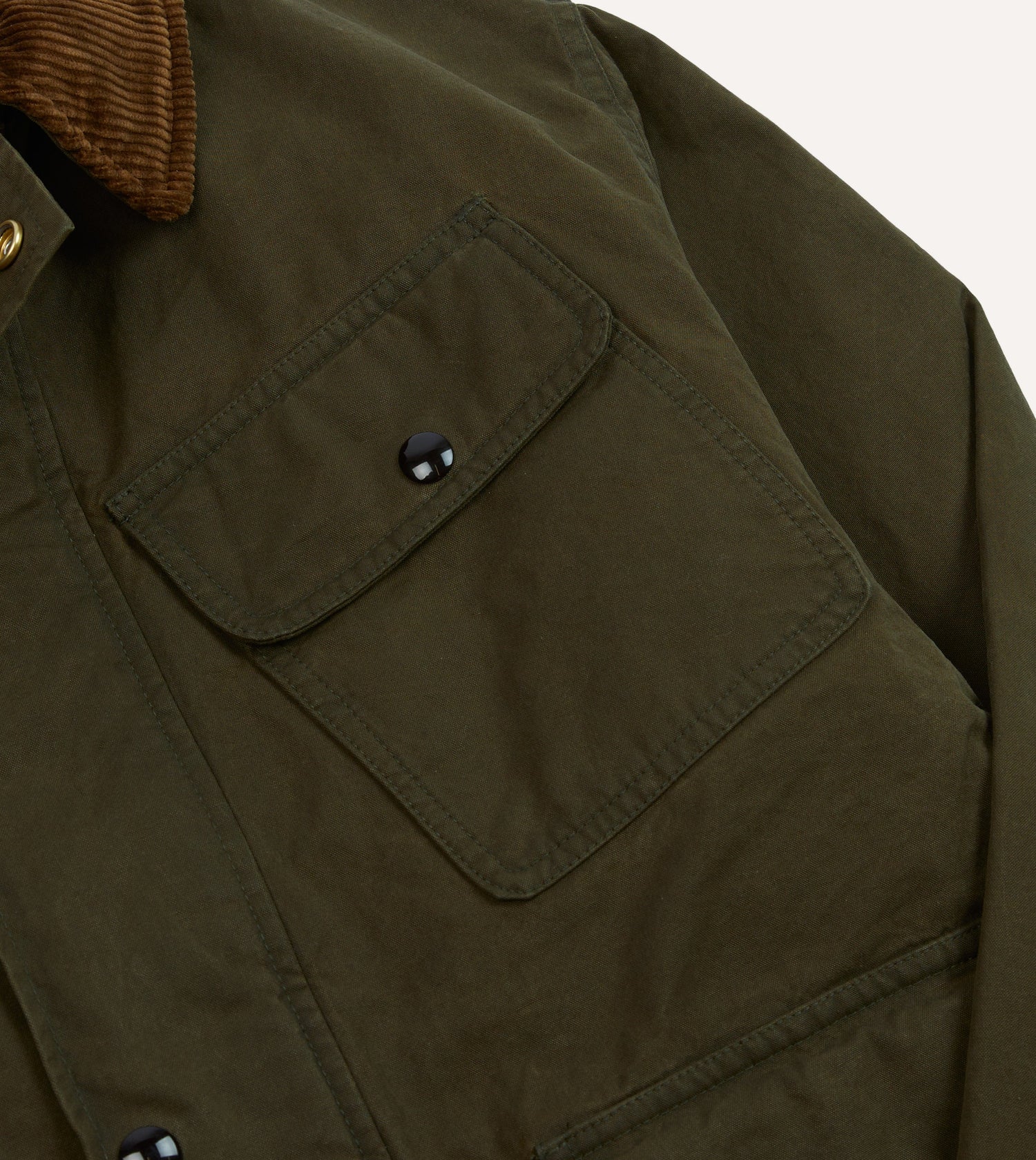 Green Waxed Cotton Wader Jacket with Blanket Lining