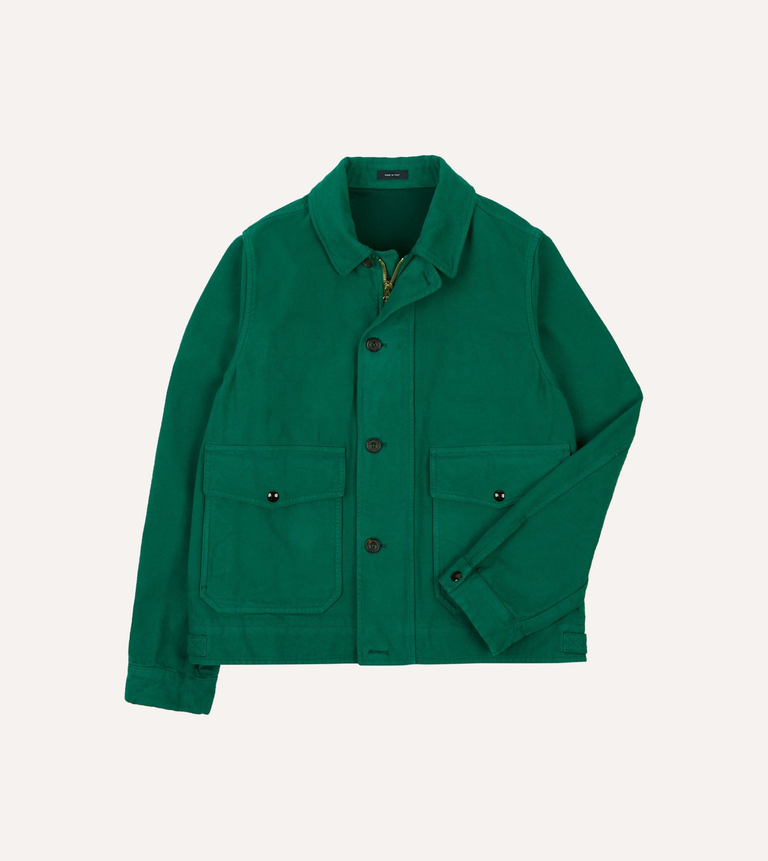 Green Cotton Blouson Jacket