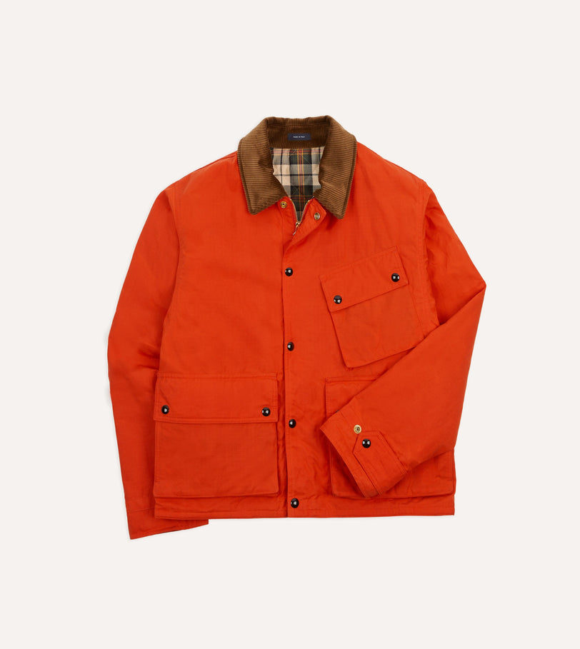 Orange Waxed Cotton Wader Jacket