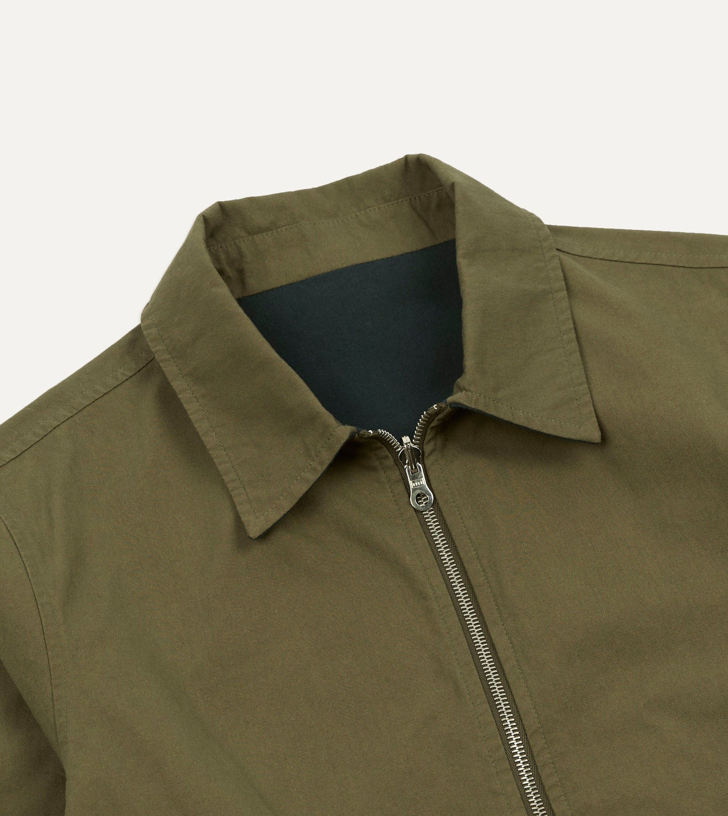 Olive and Navy Reversible Cotton Blouson Jacket