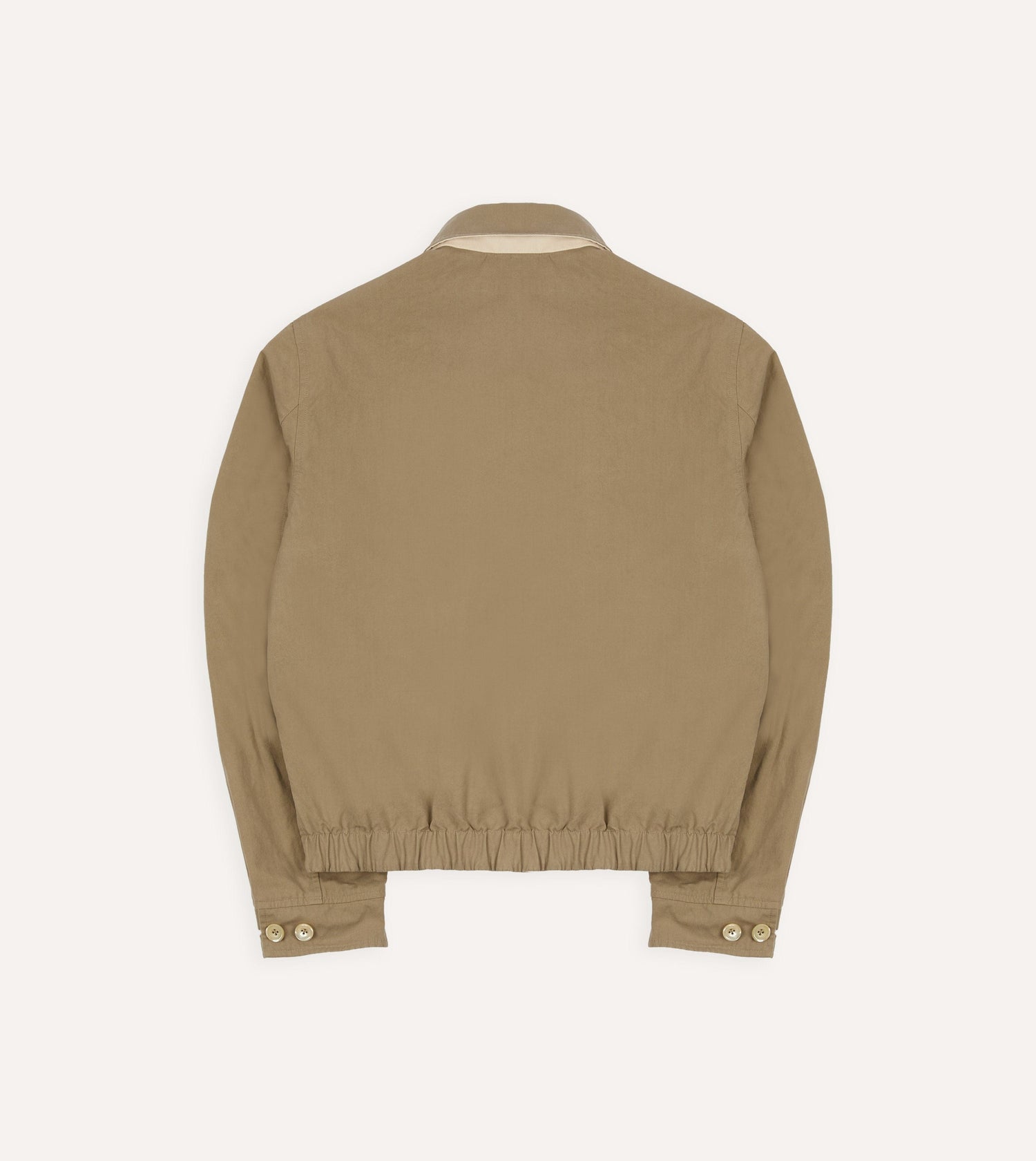 Ecru and Tan Reversible Cotton Blouson Jacket