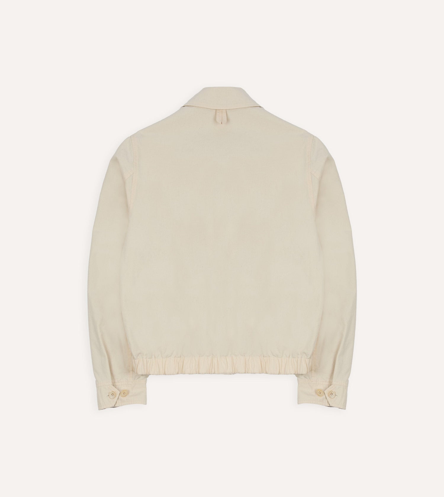 Ecru and Tan Reversible Cotton Blouson Jacket