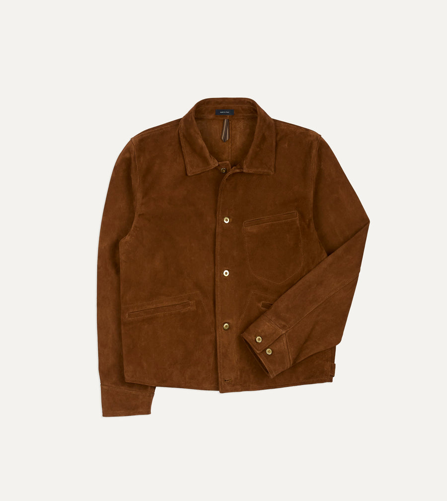 Brown Suede Blouson Jacket