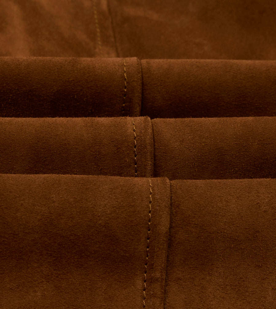 Brown Suede Blouson Jacket