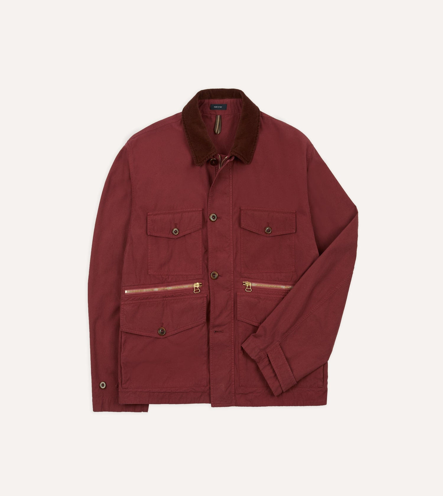 Washed Red Cotton Hiking Jacket