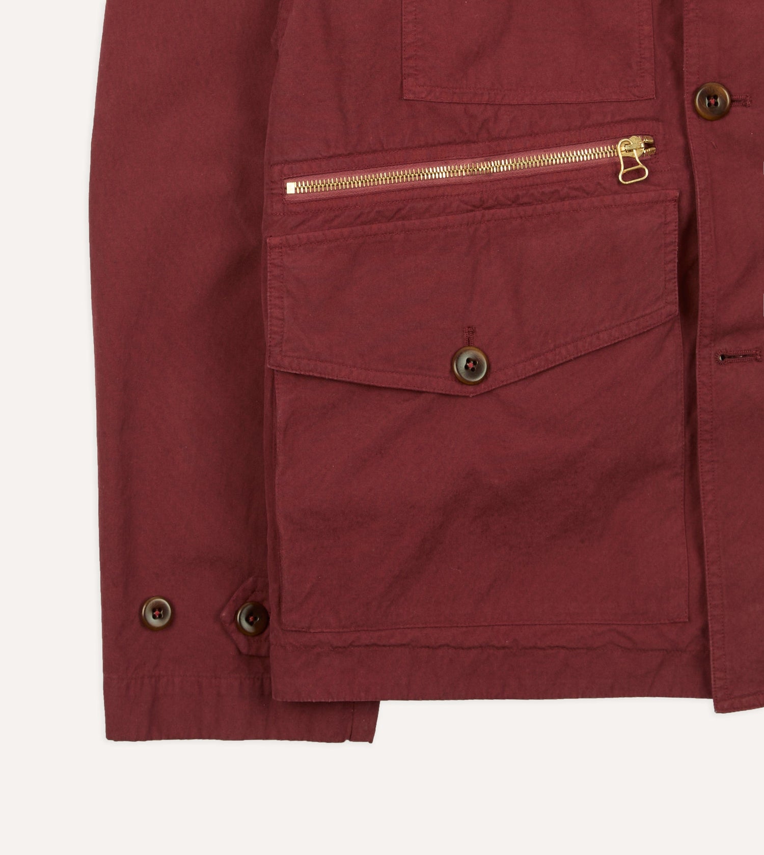 Washed Red Cotton Hiking Jacket