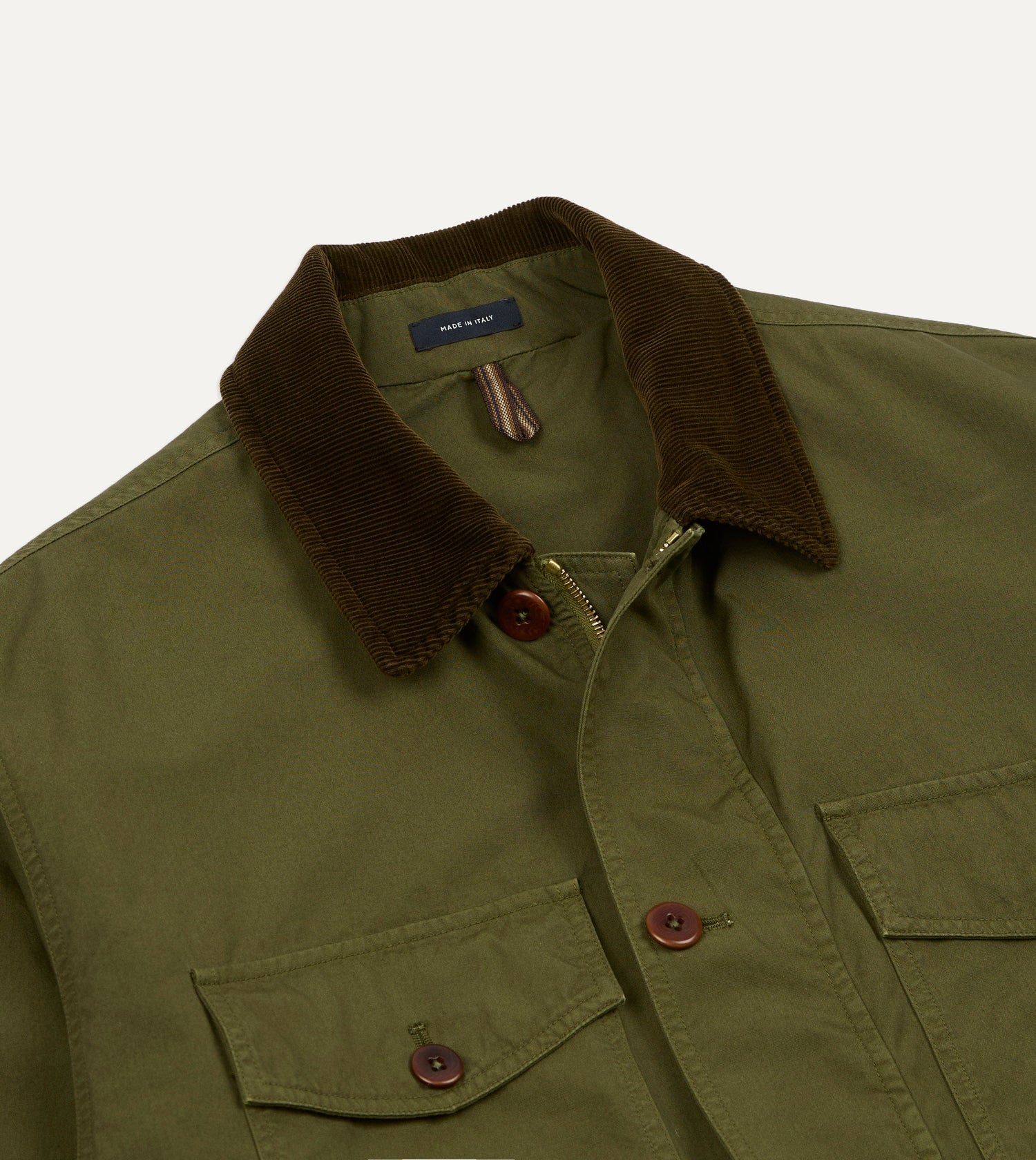 Washed Olive Cotton Hiking Jacket
