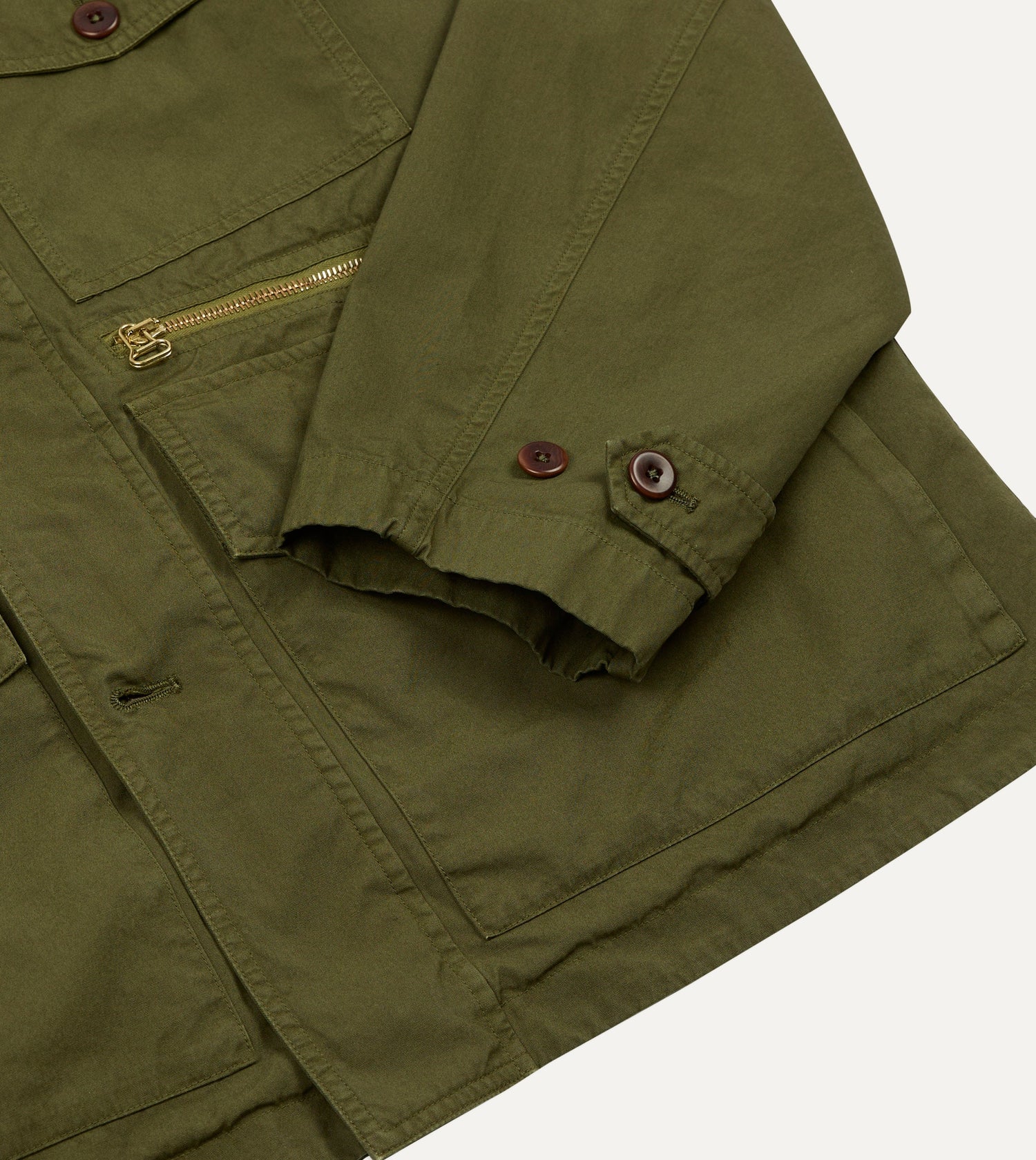 Washed Olive Cotton Hiking Jacket