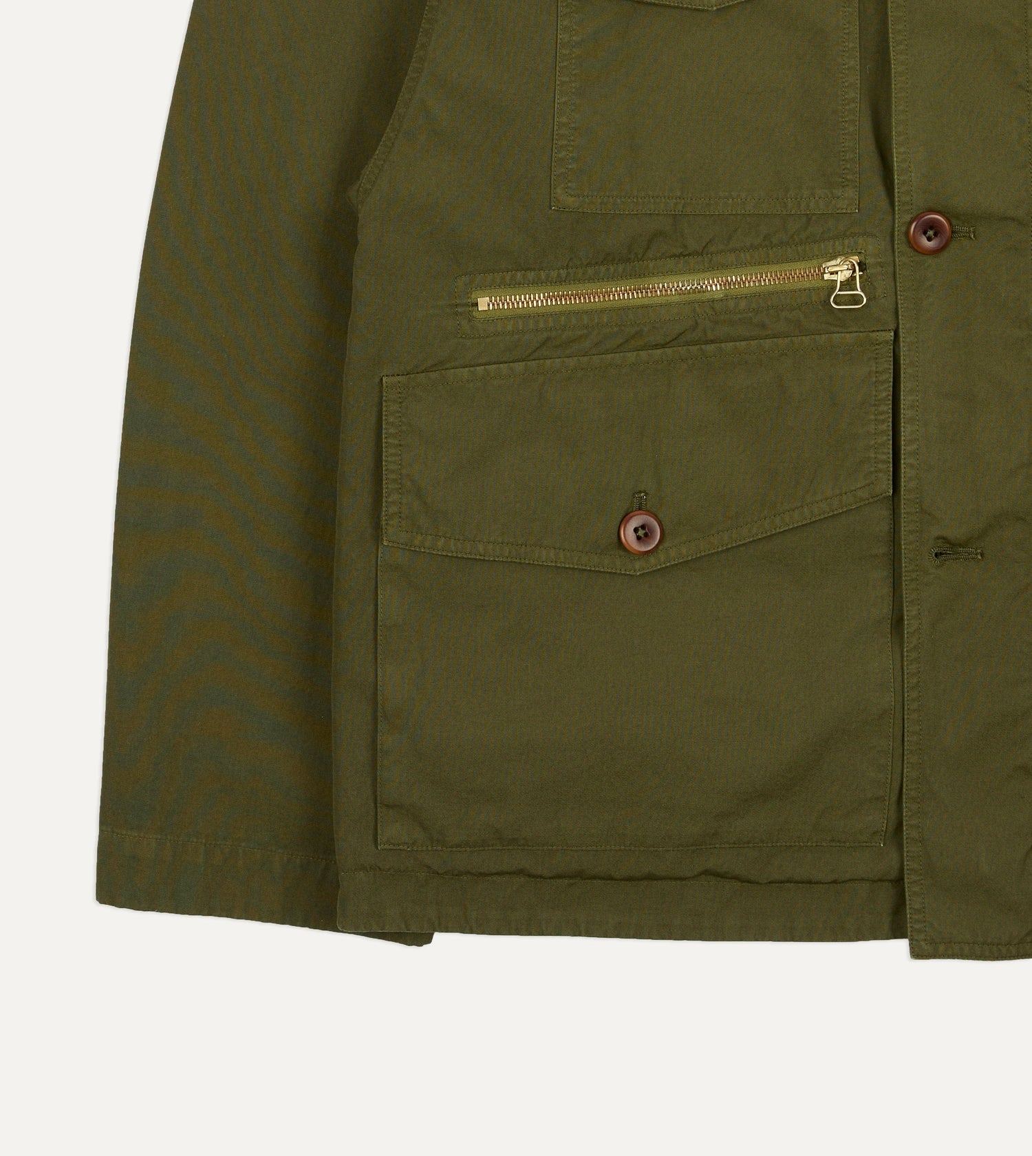 Washed Olive Cotton Hiking Jacket