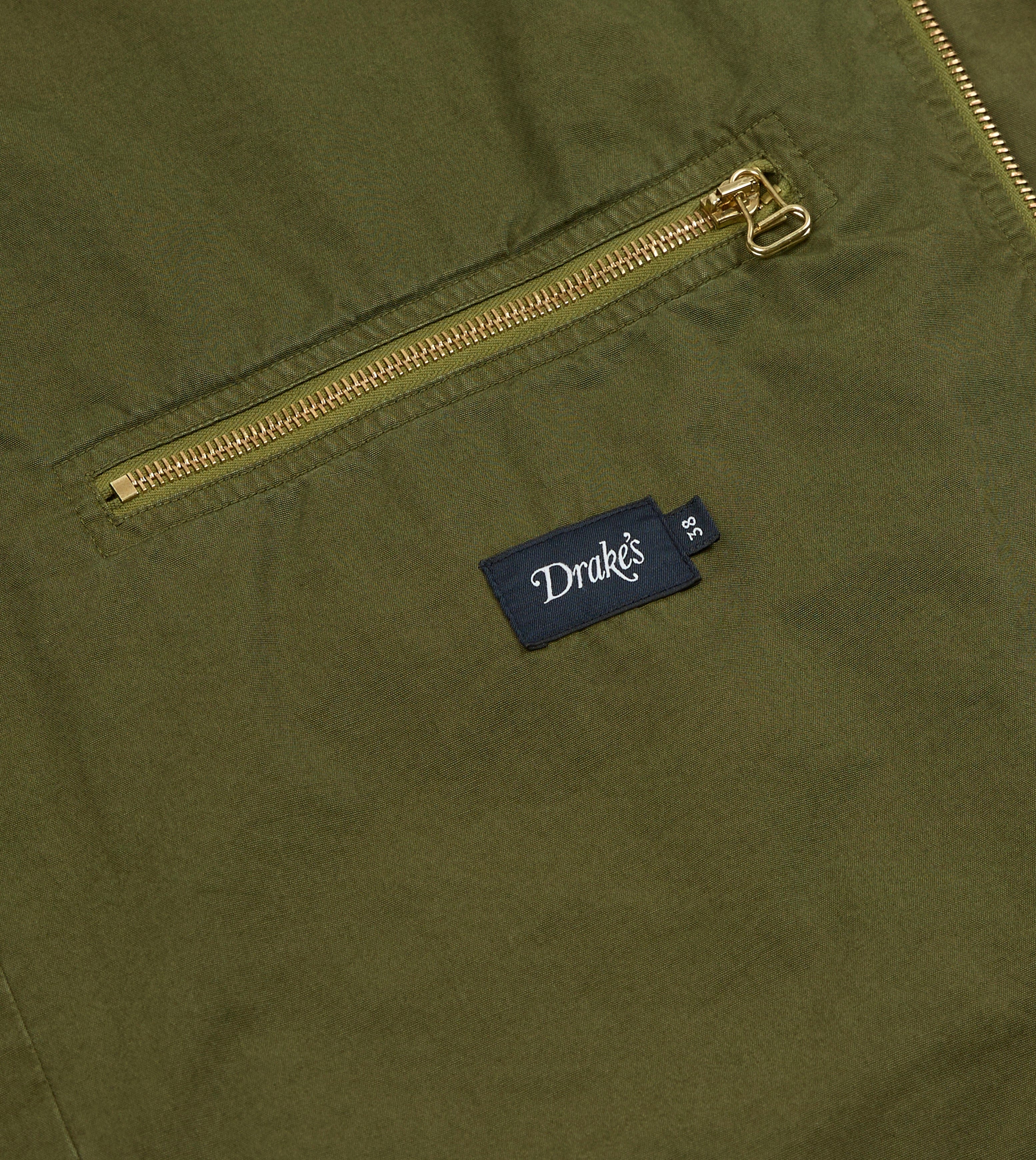 Washed Olive Cotton Hiking Jacket – Drakes
