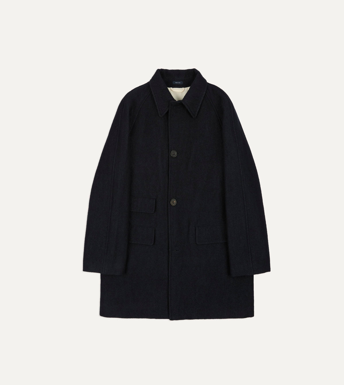 Navy Wool Car Coat