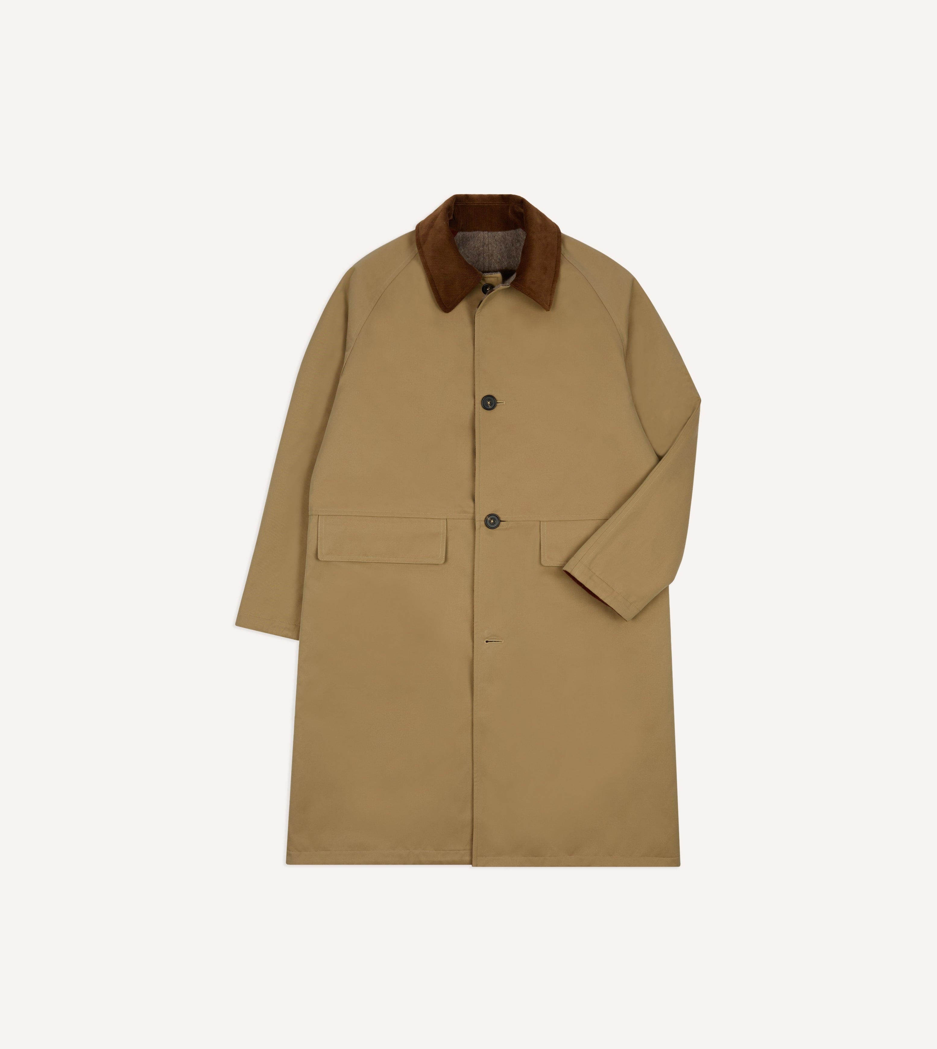 Reversible Cotton–Blanket Raglan Mac