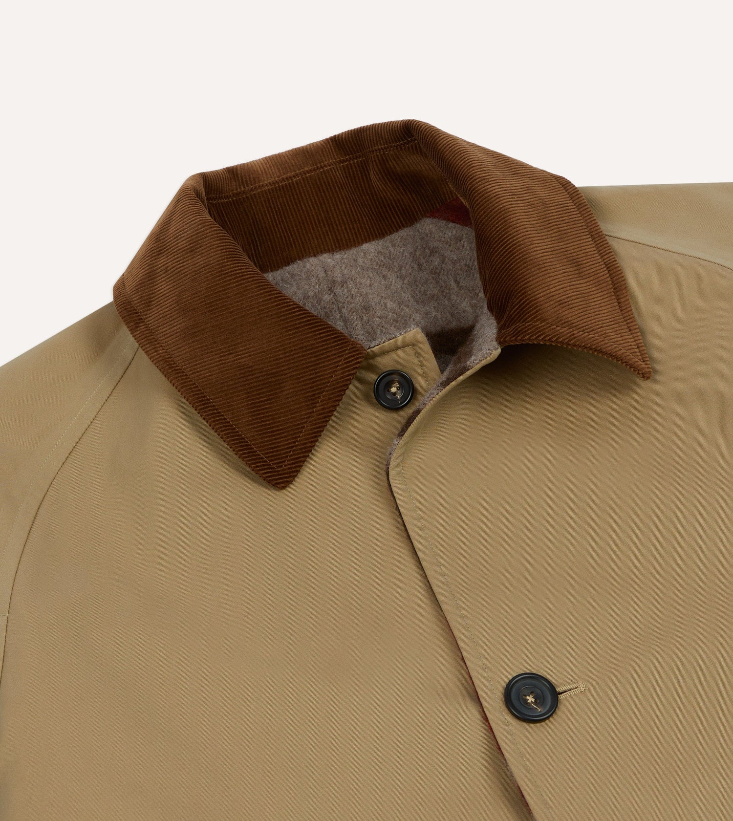 Reversible Cotton–Blanket Raglan Mac