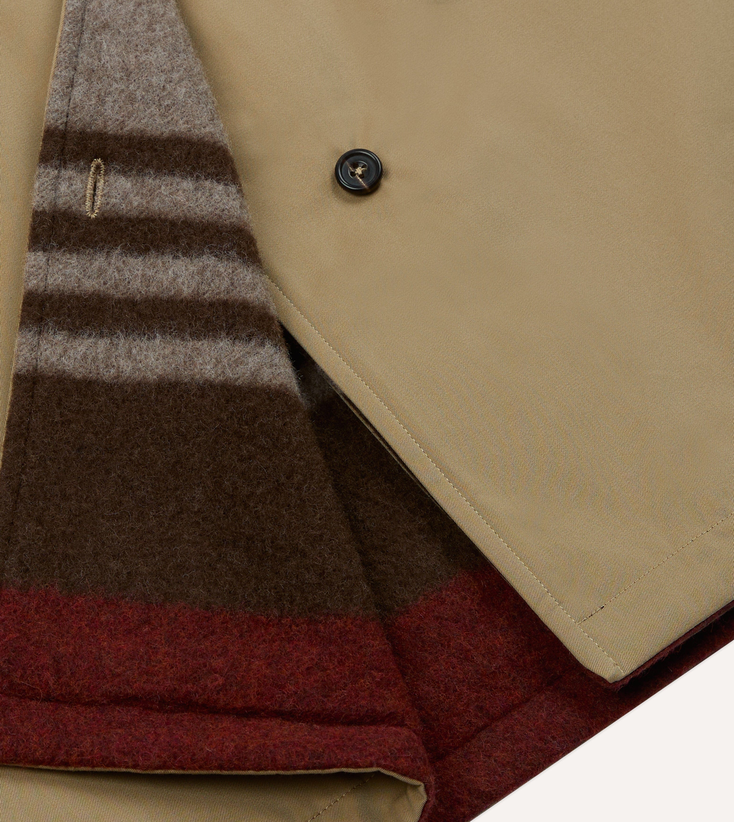 Reversible Cotton–Blanket Raglan Mac