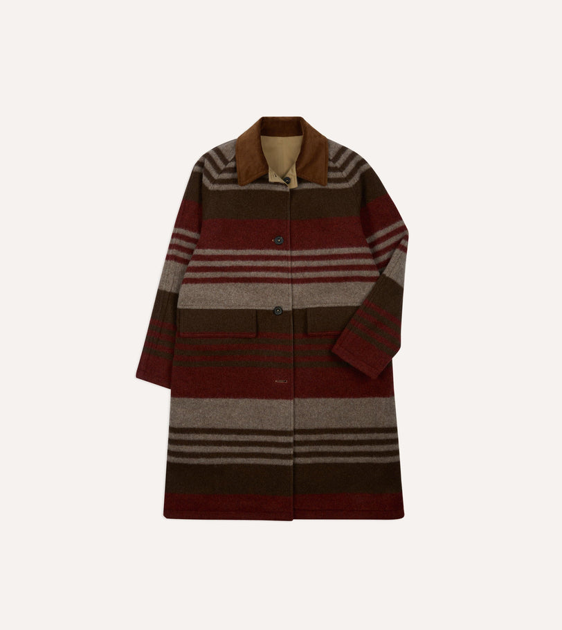 Reversible Cotton–Blanket Raglan Mac