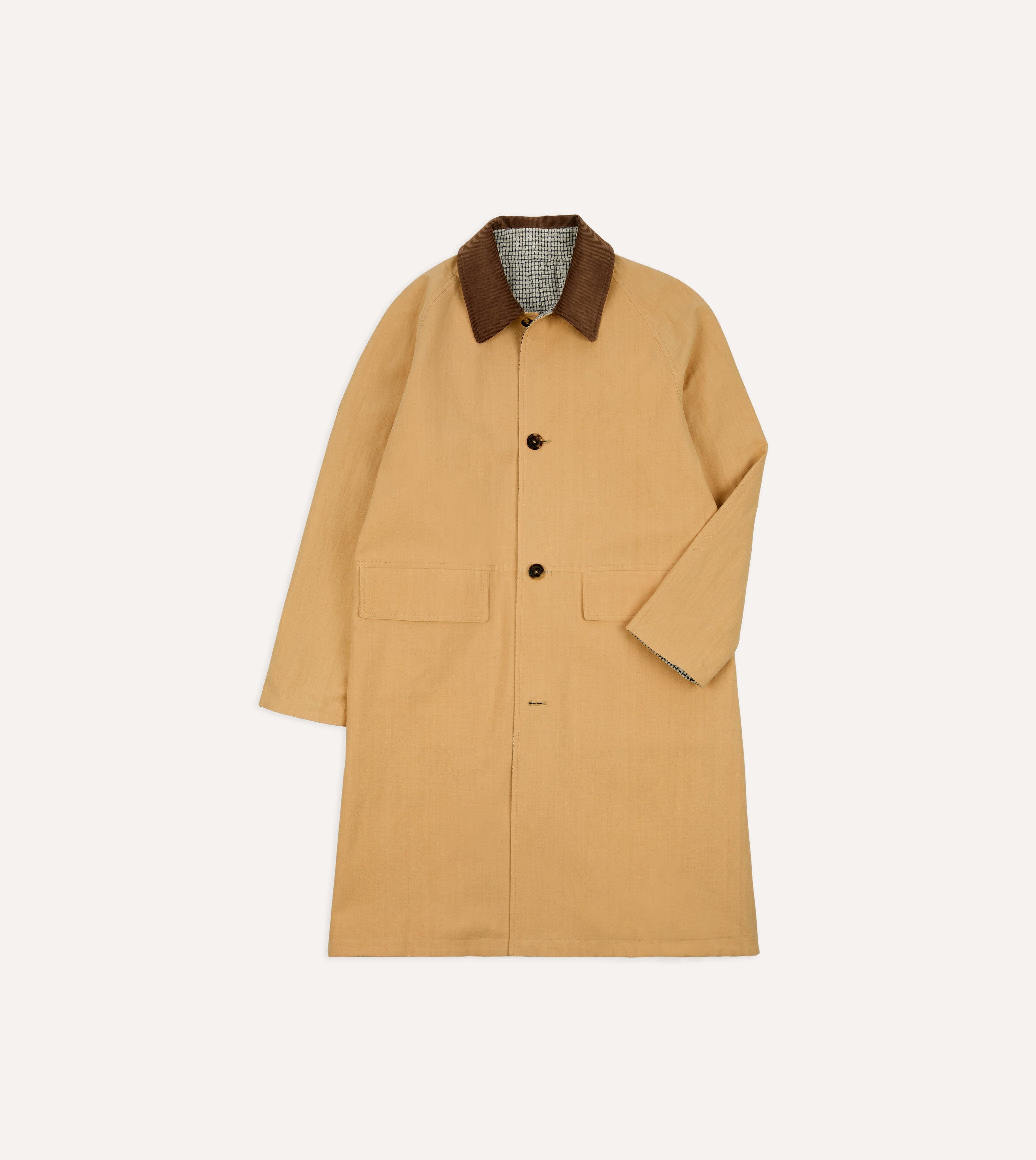 Reversible Linen–Cotton Raglan Mac