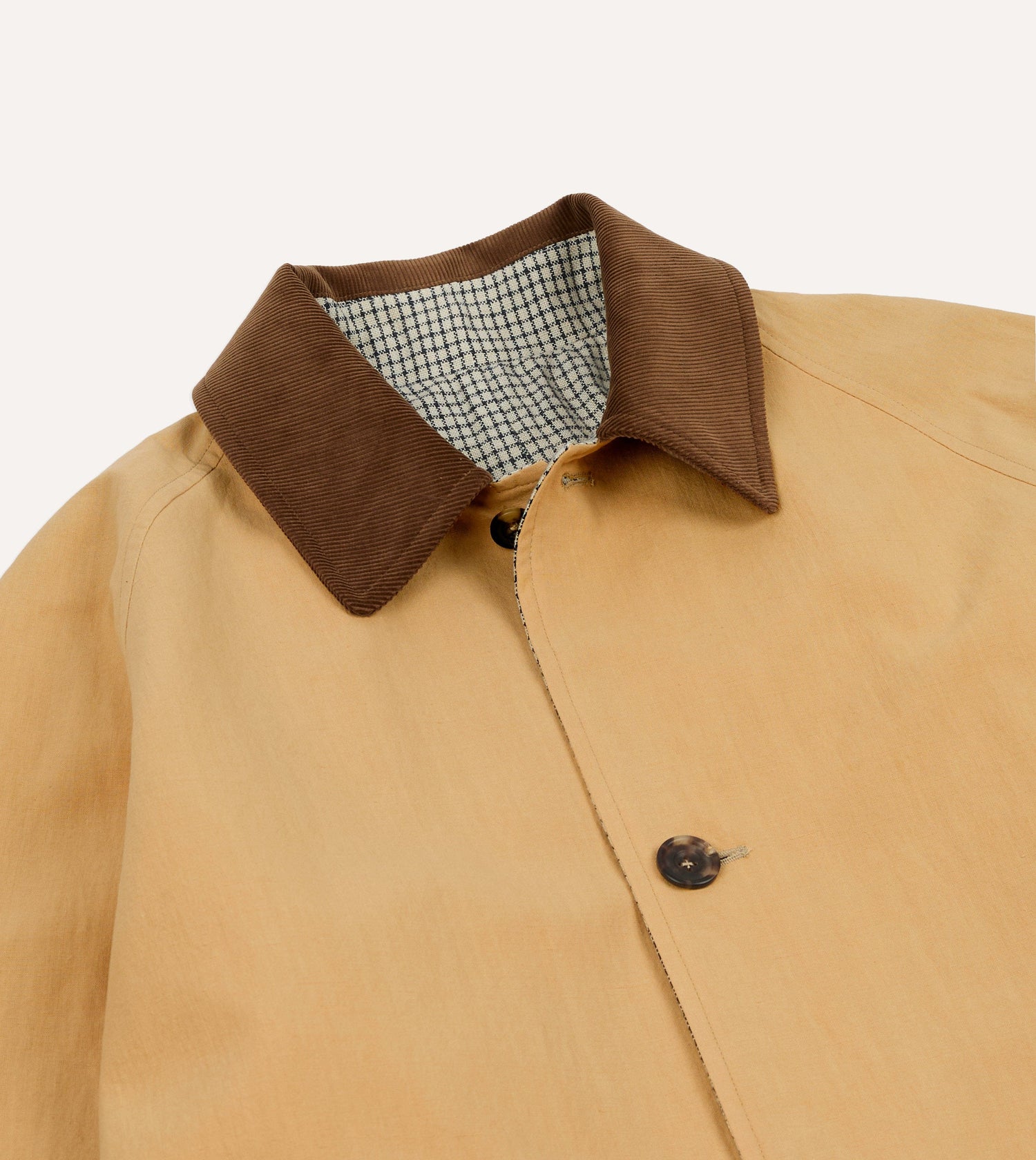 Reversible Linen–Cotton Raglan Mac