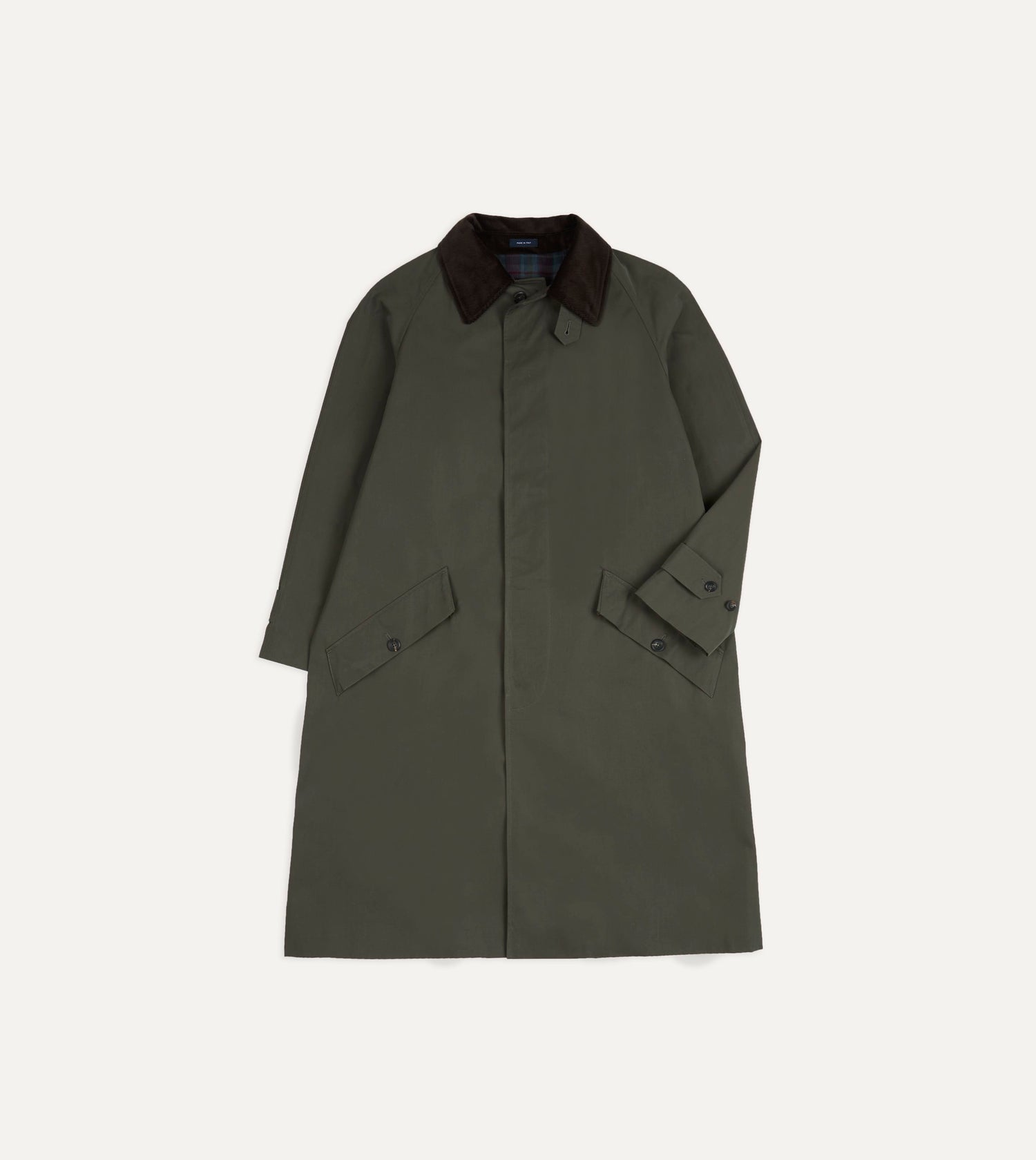 Olive Cotton Raglan Mac