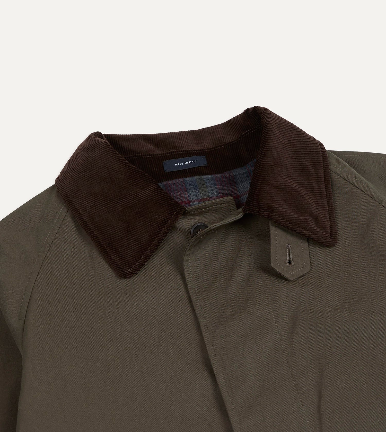 Olive Cotton Raglan Mac