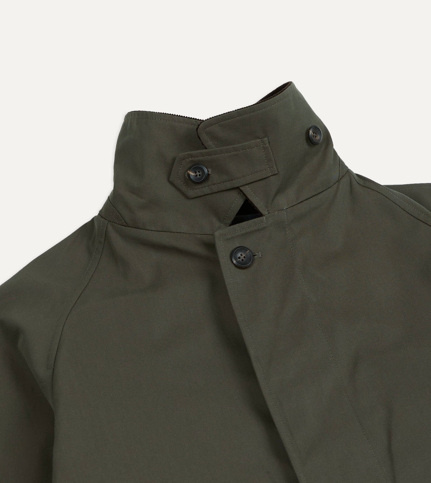 Olive Cotton Raglan Mac