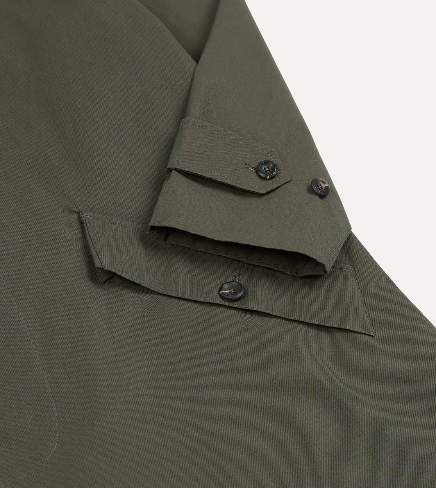 Olive Cotton Raglan Mac