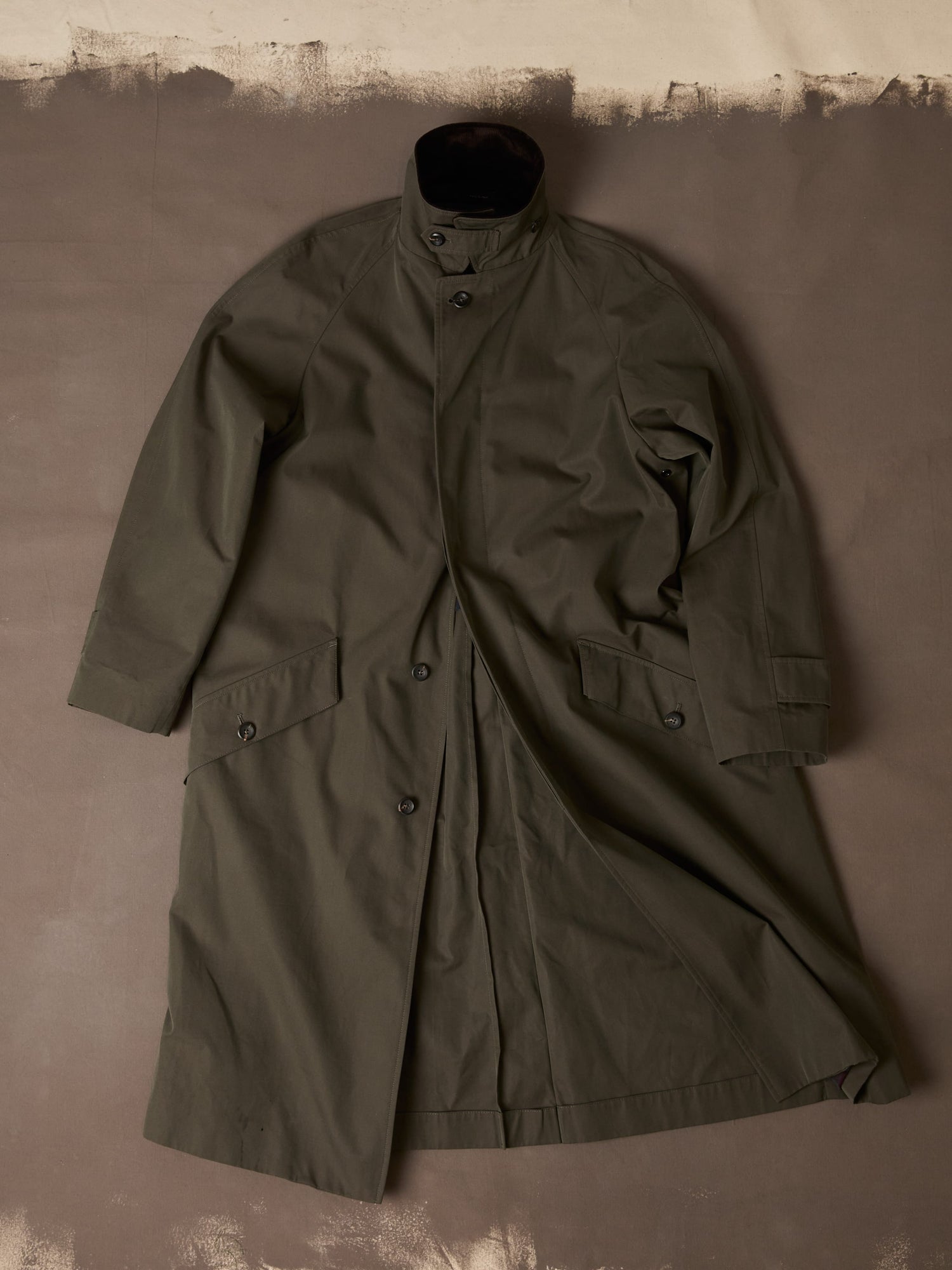 Olive Cotton Raglan Mac