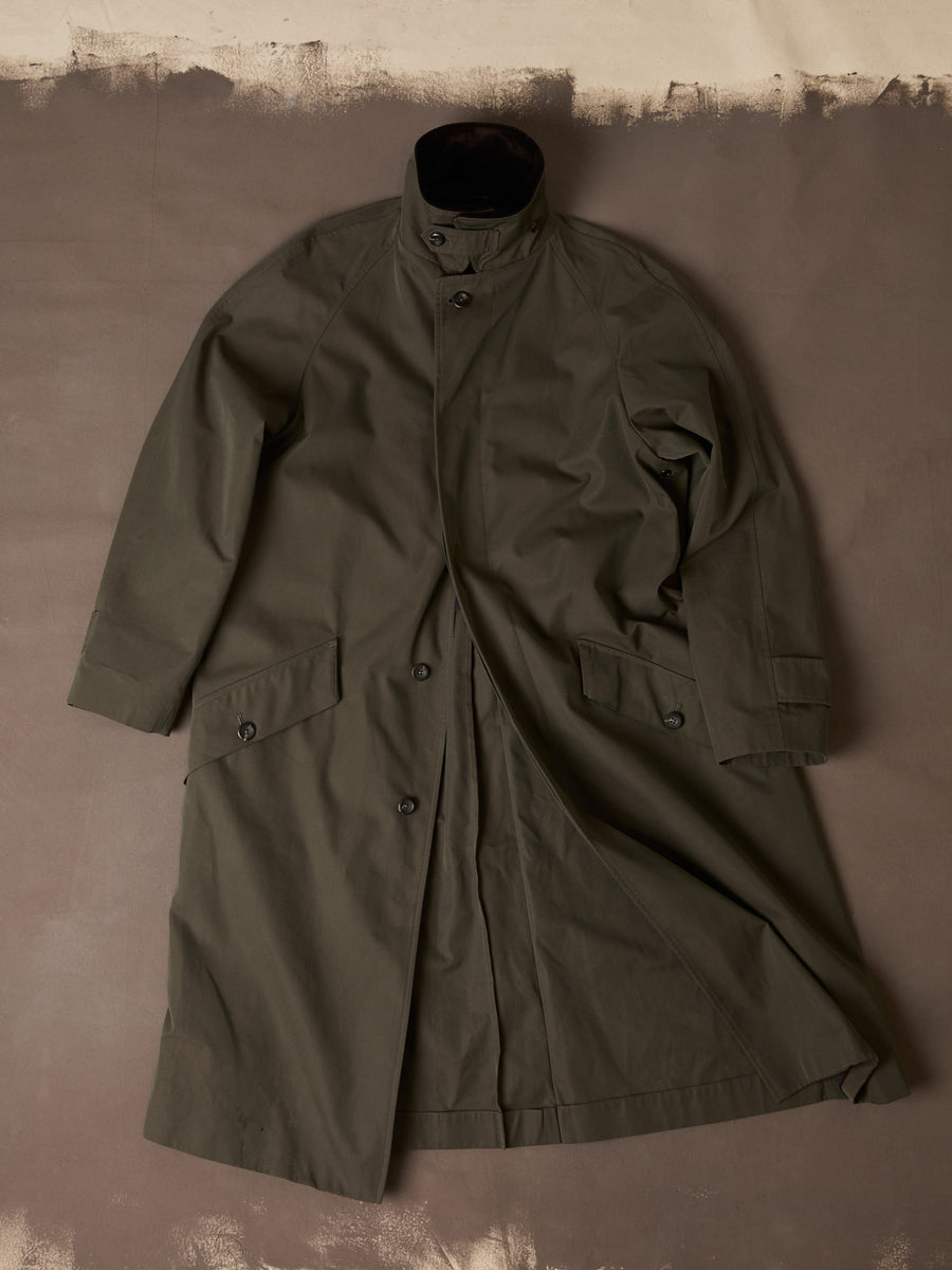 Olive Cotton Raglan Mac