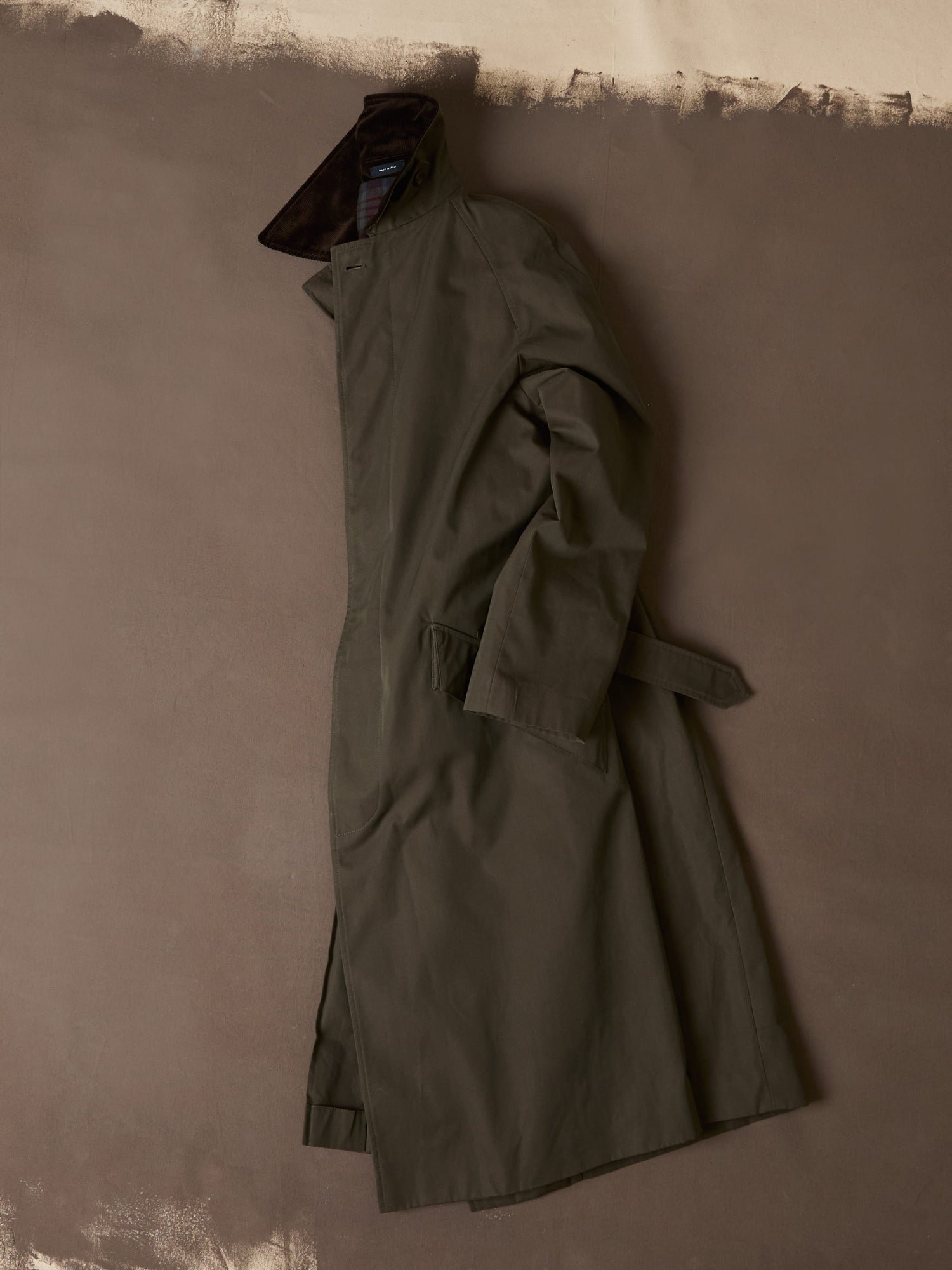 Olive Cotton Raglan Mac