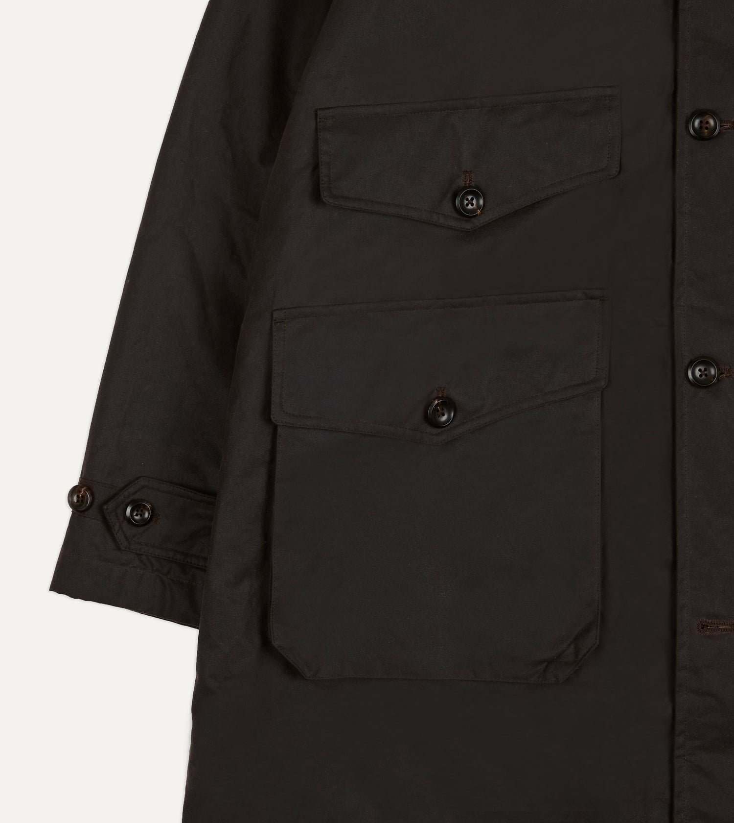 Brown Waxed Cotton Service Mac