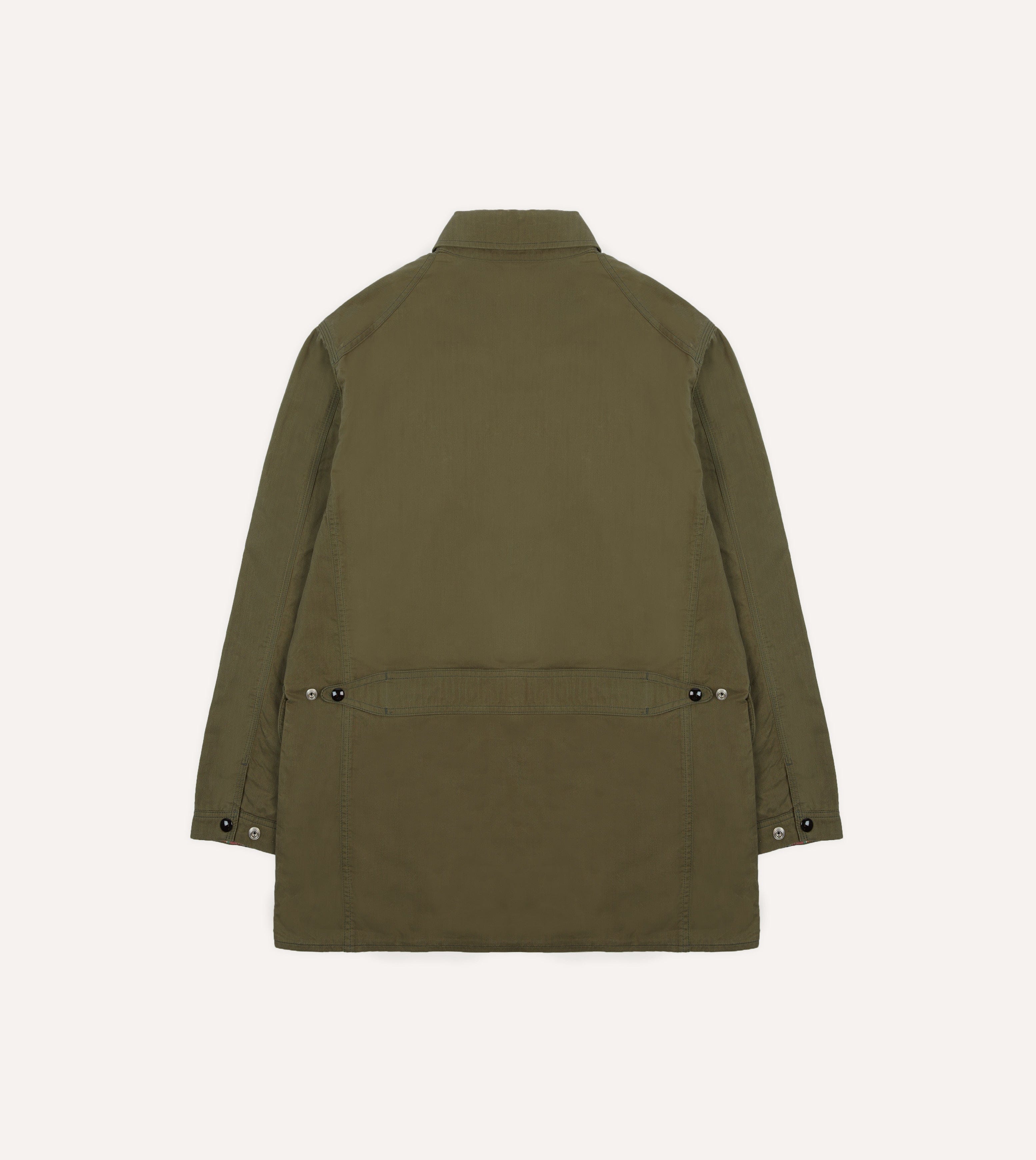 Olive Green Waxed Cotton Canvas Chasseur Jacket