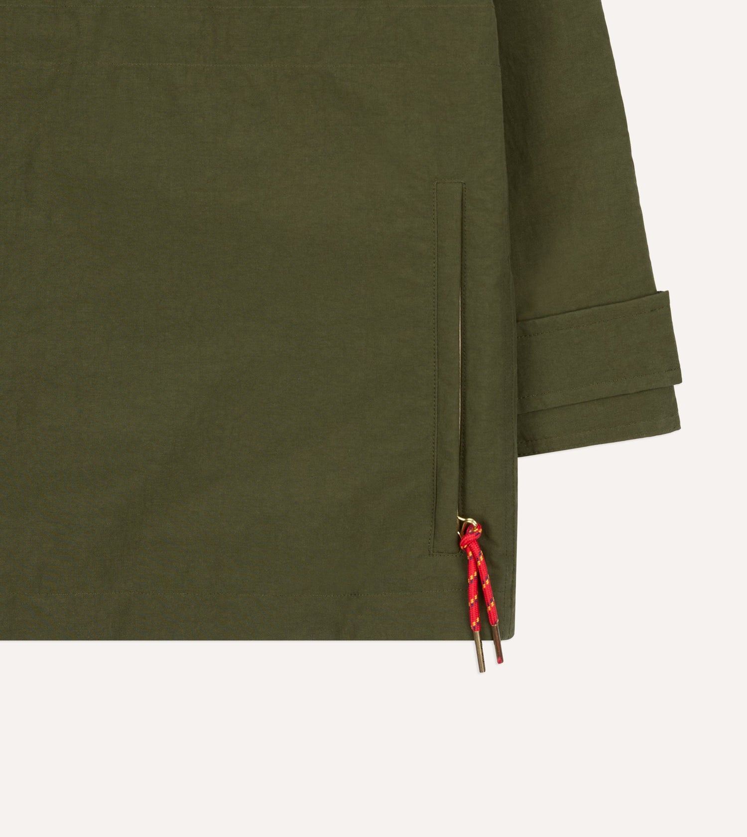 Olive and Ecru Nylon Windbreaker