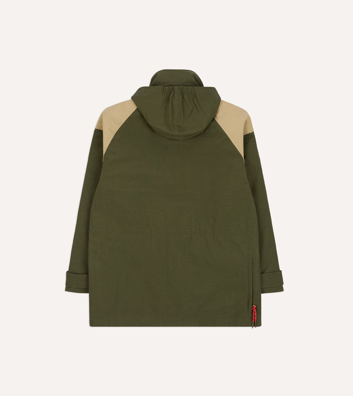 Olive and Ecru Nylon Windbreaker