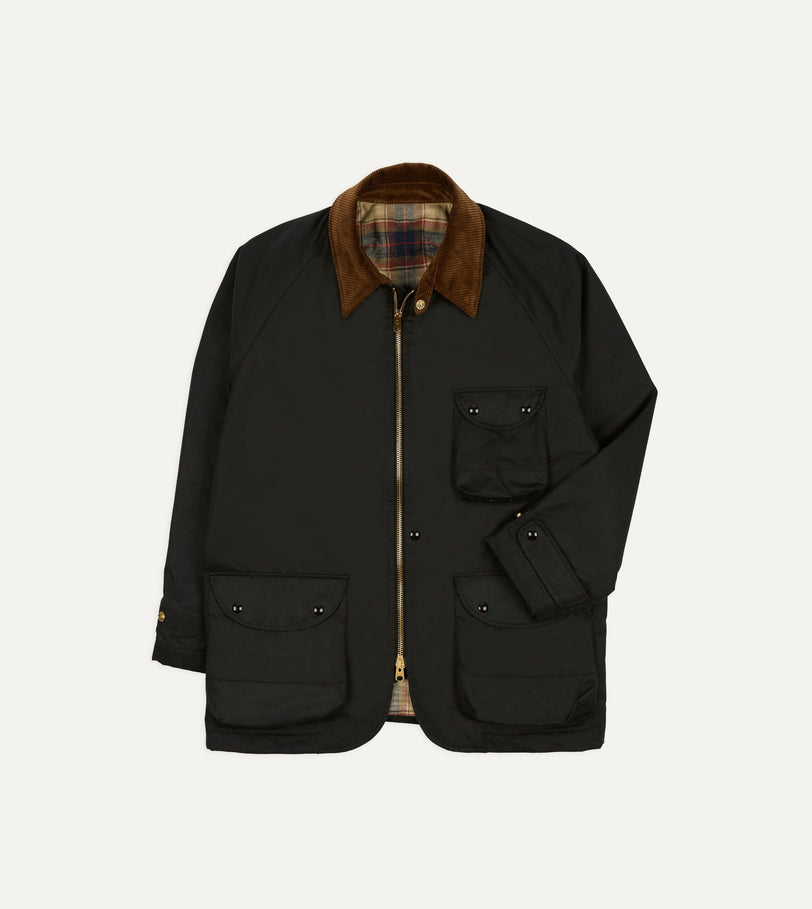 Drake's by A. Levine Black Waxed Coverall Jacket