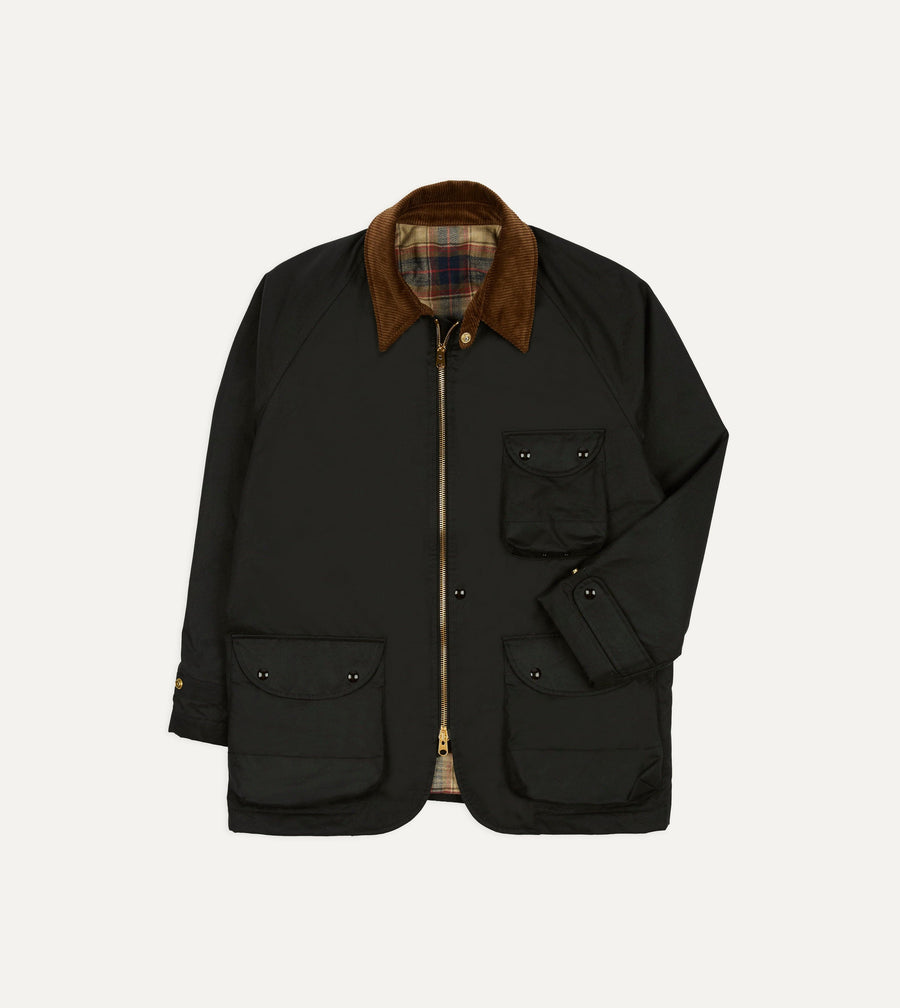 Drake's by A. Levine Black Waxed Coverall Jacket