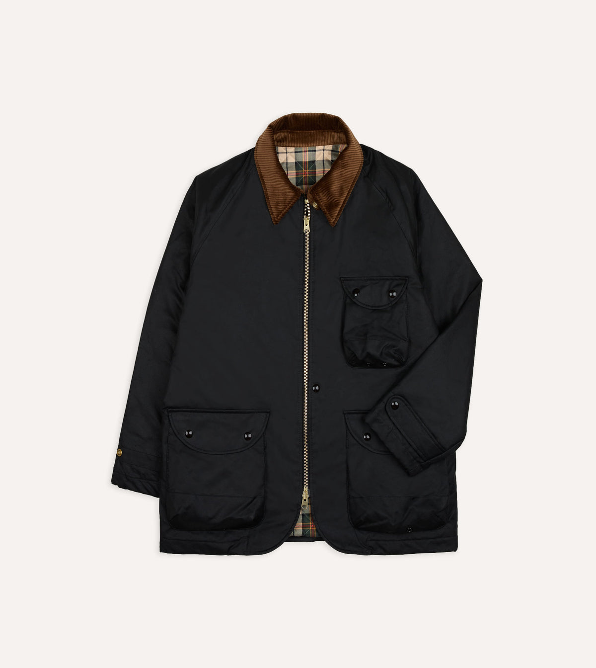 Black Waxed Coverall Jacket