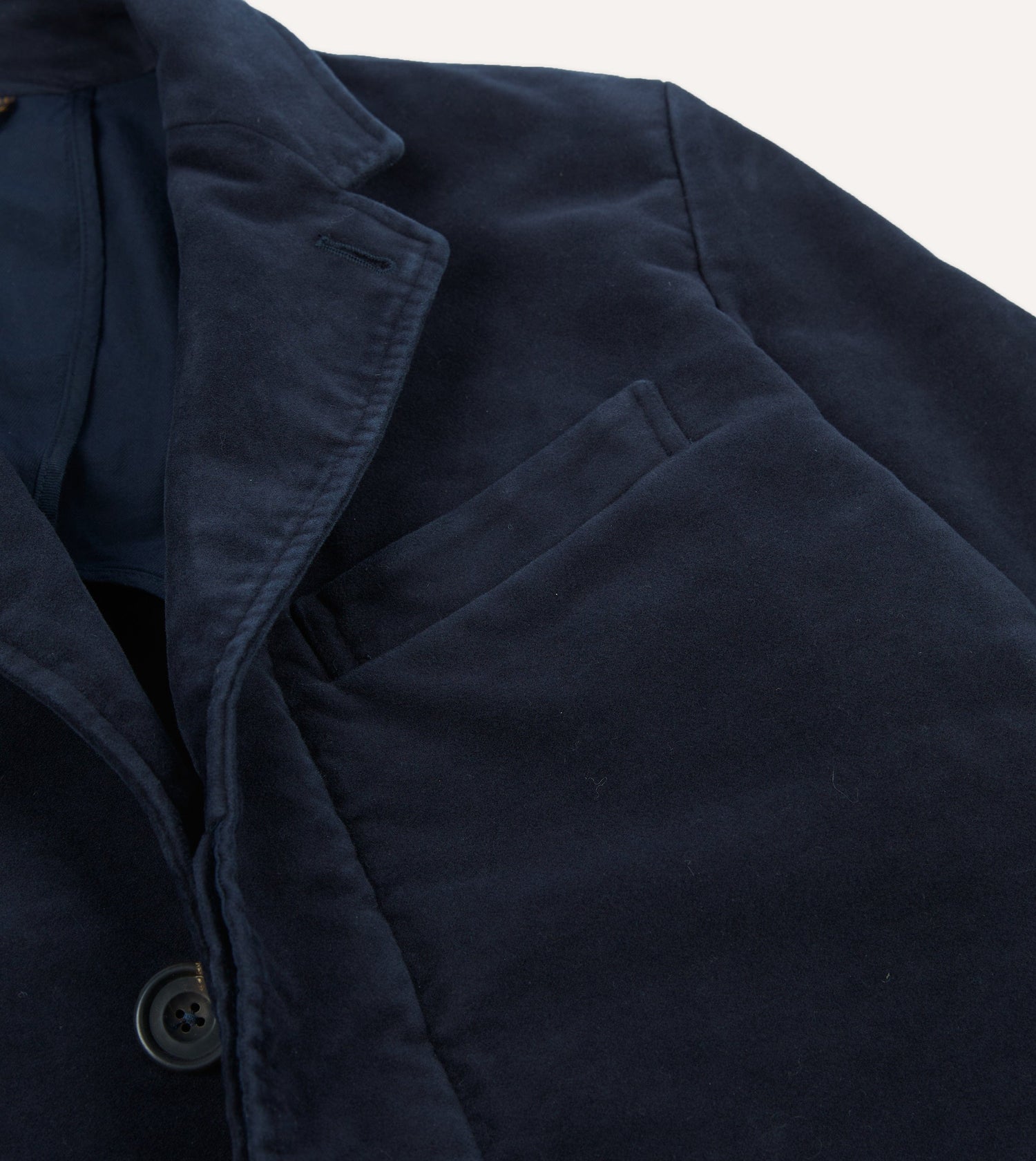 Navy Moleskin Overcoat Drakes