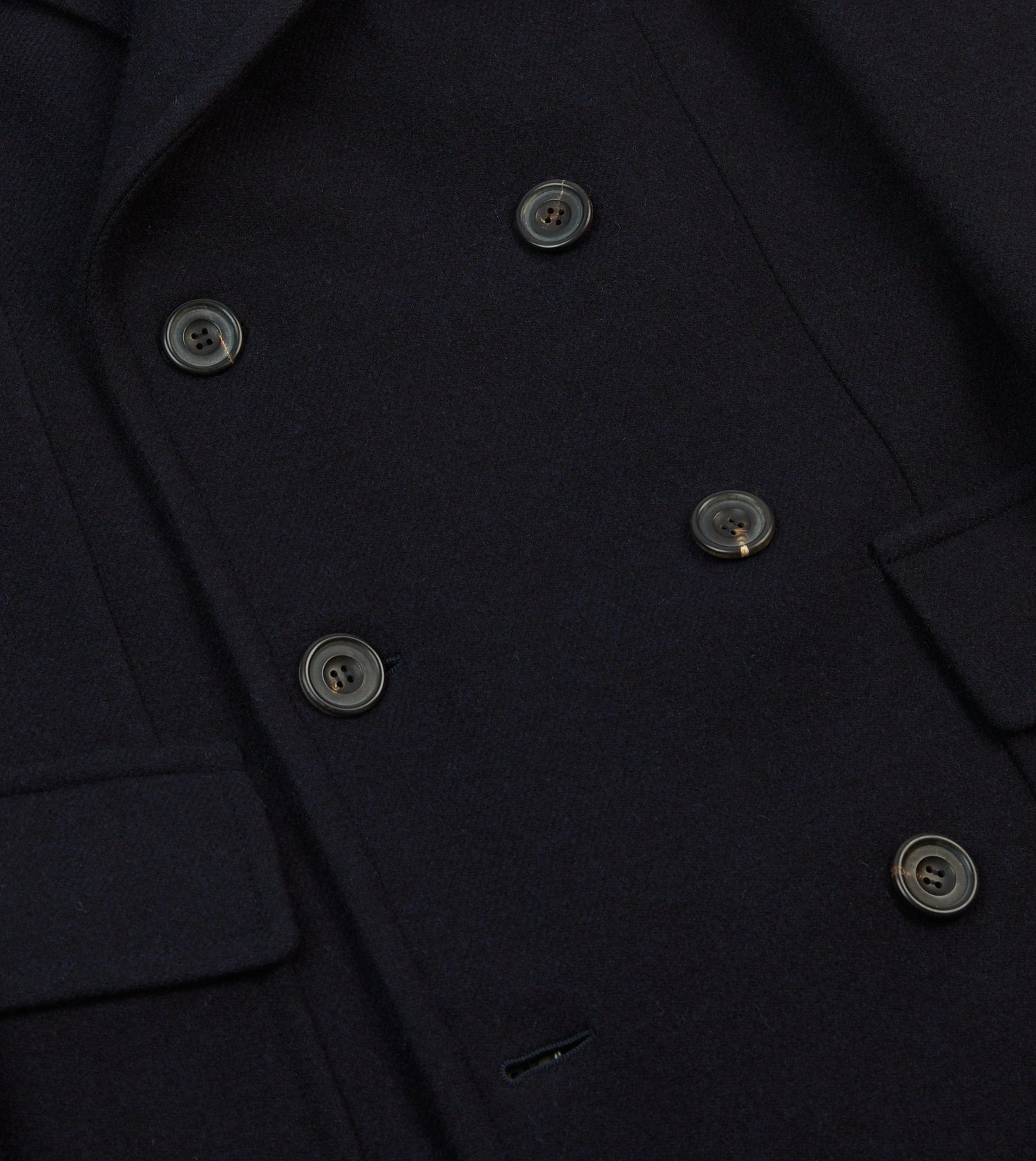 Navy Double-Breasted Wool Overcoat