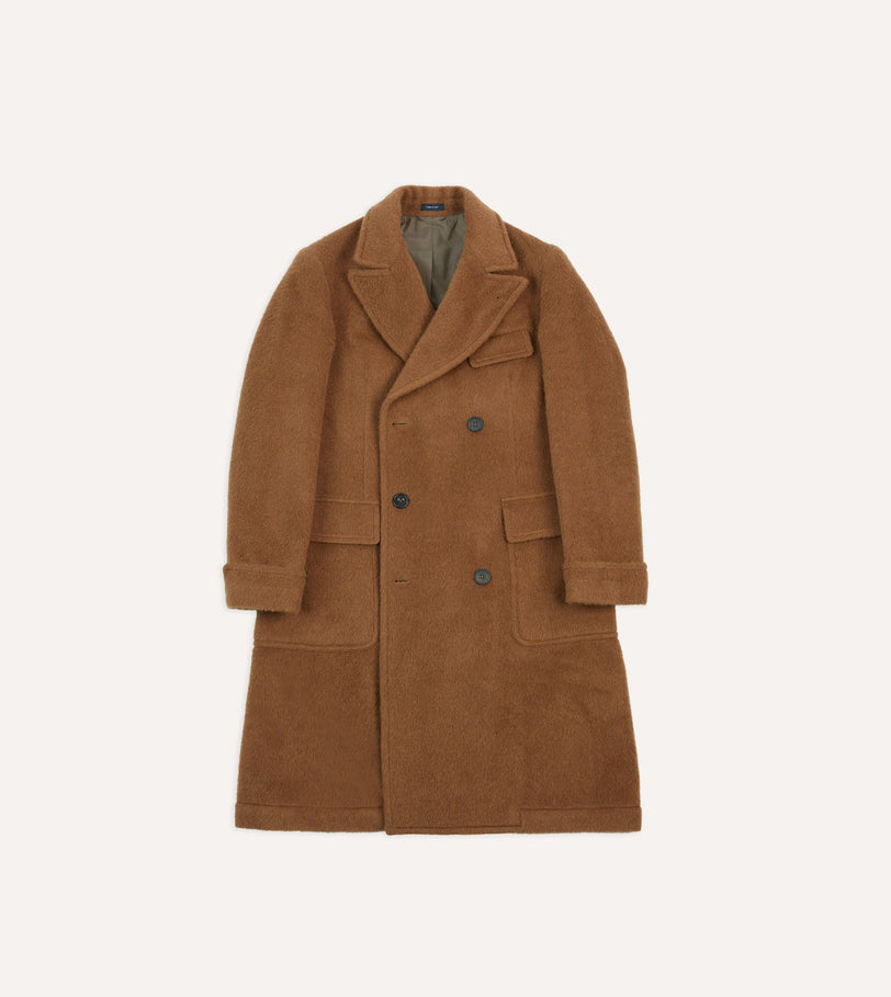 Caramel Double-Breasted Teddy Overcoat
