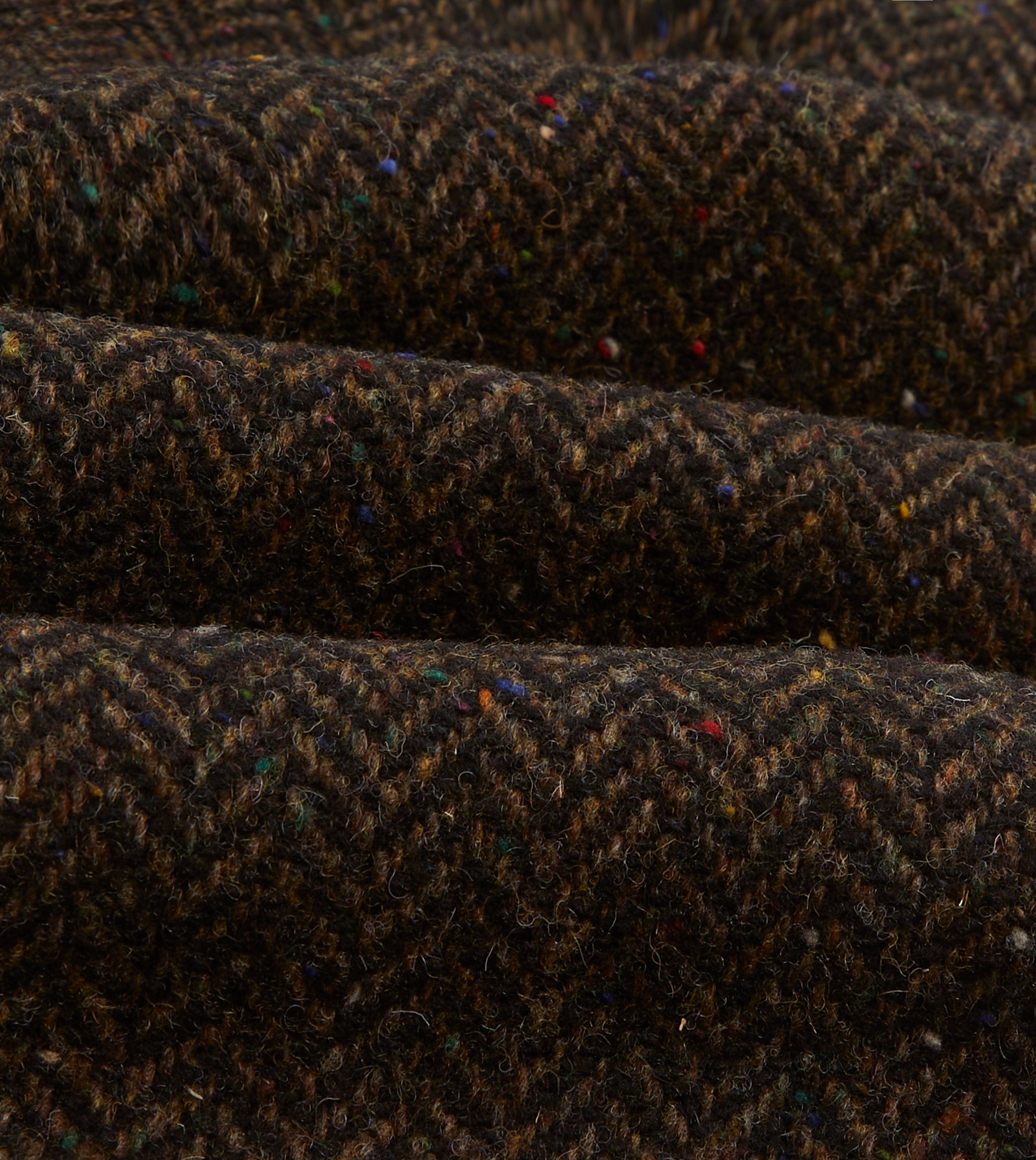 Brown Herringbone Wool Raglan Coat