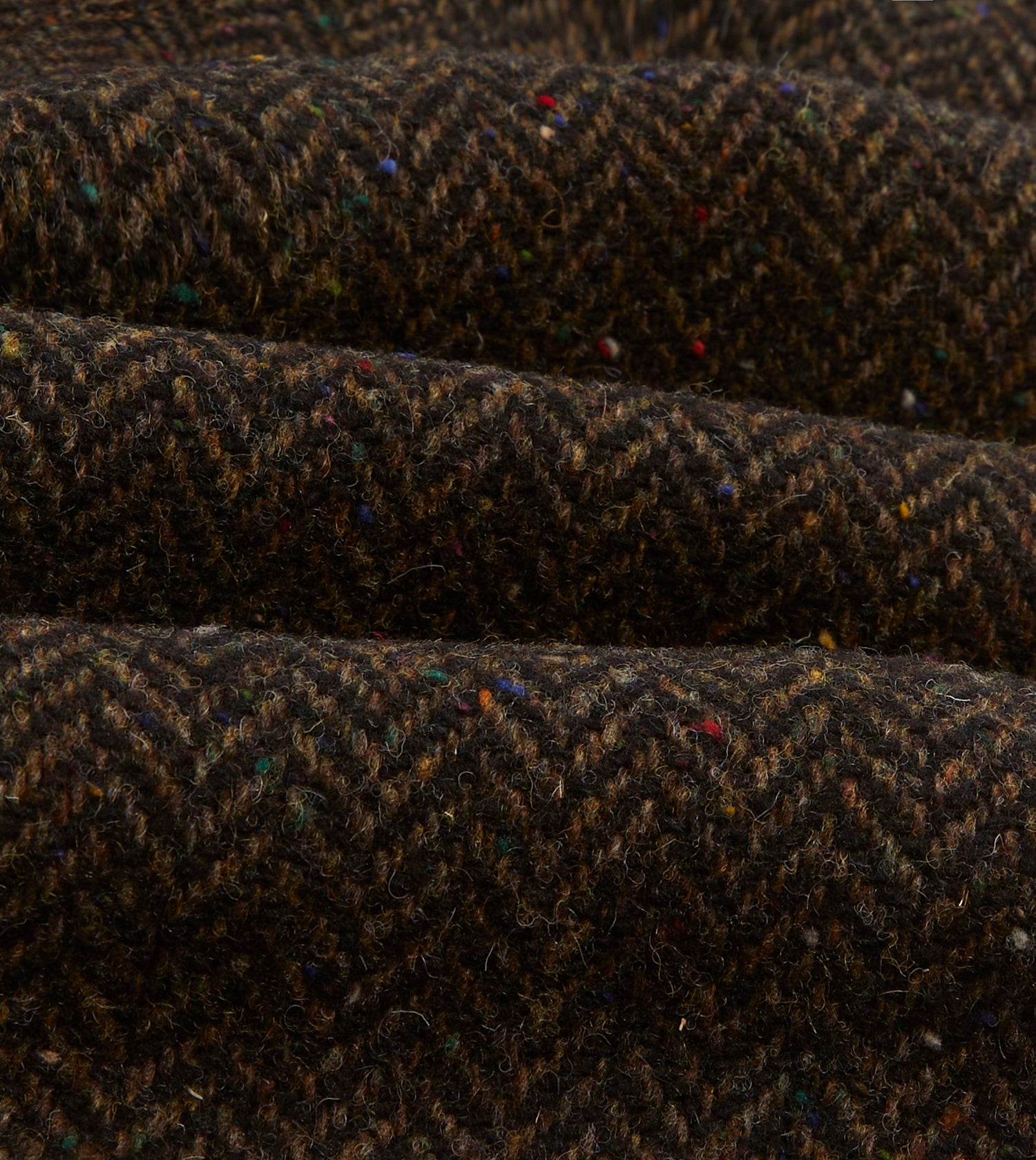 Brown Herringbone Wool Raglan Coat