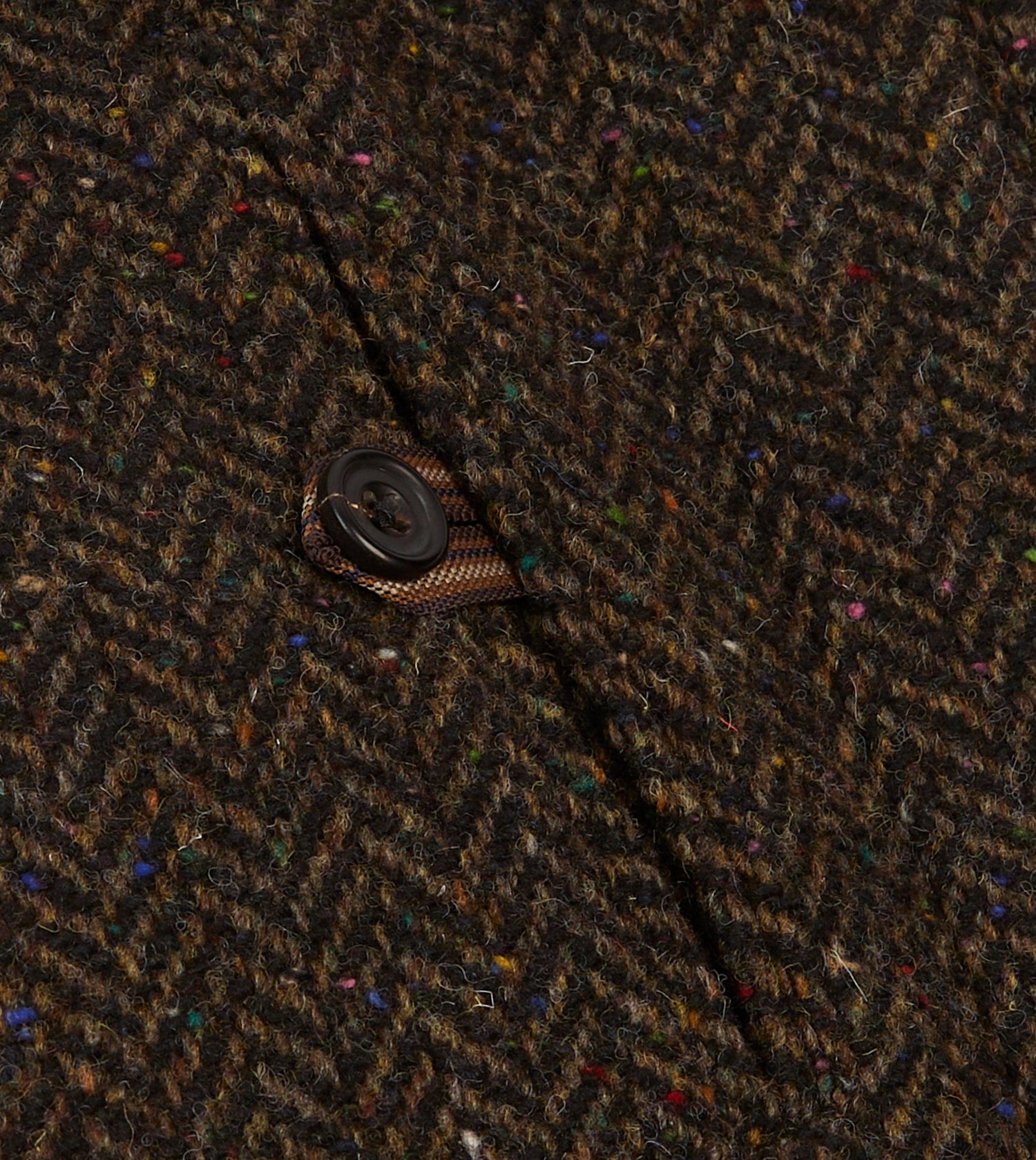 Brown Herringbone Wool Raglan Coat