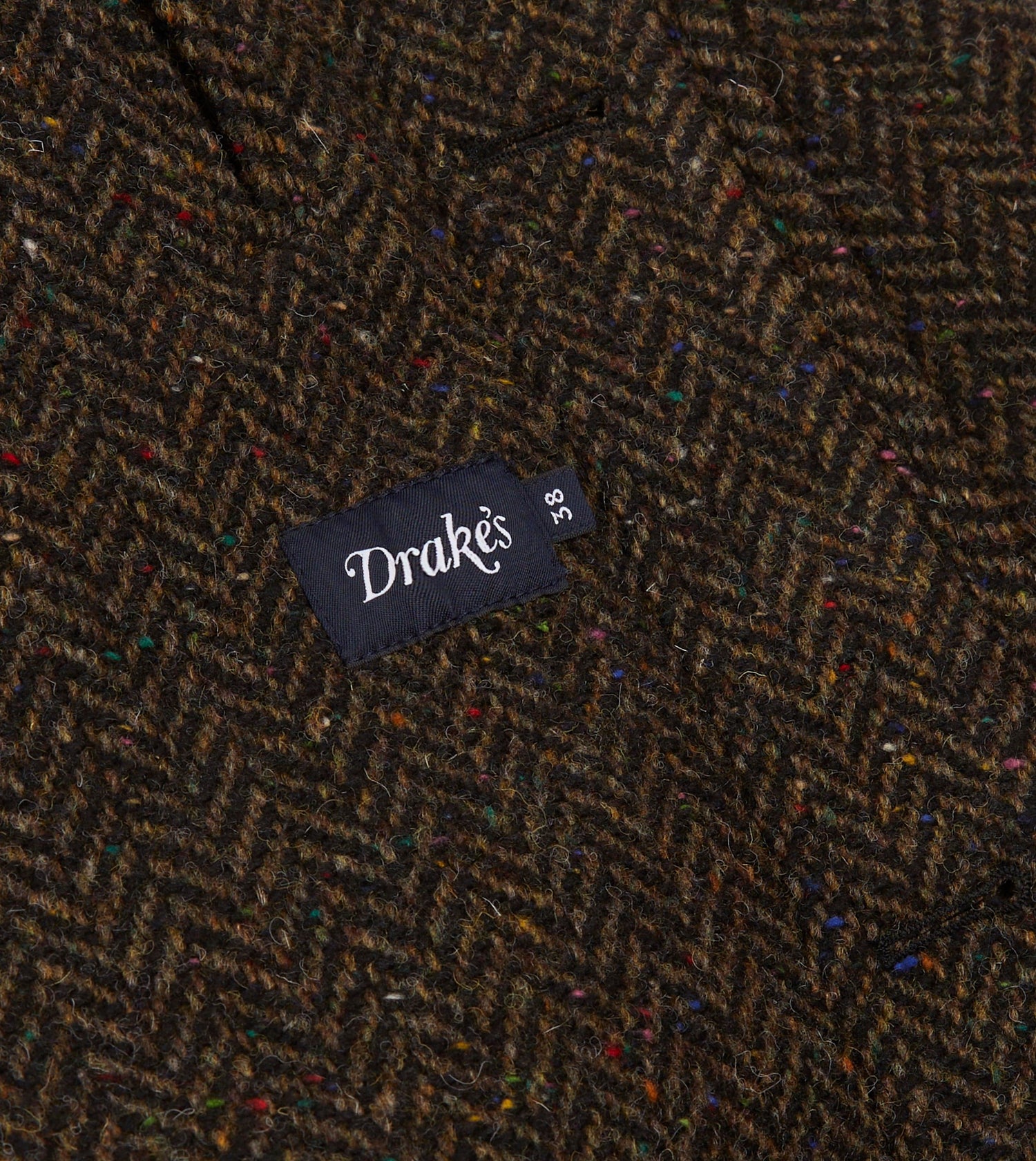 Brown Herringbone Wool Raglan Coat