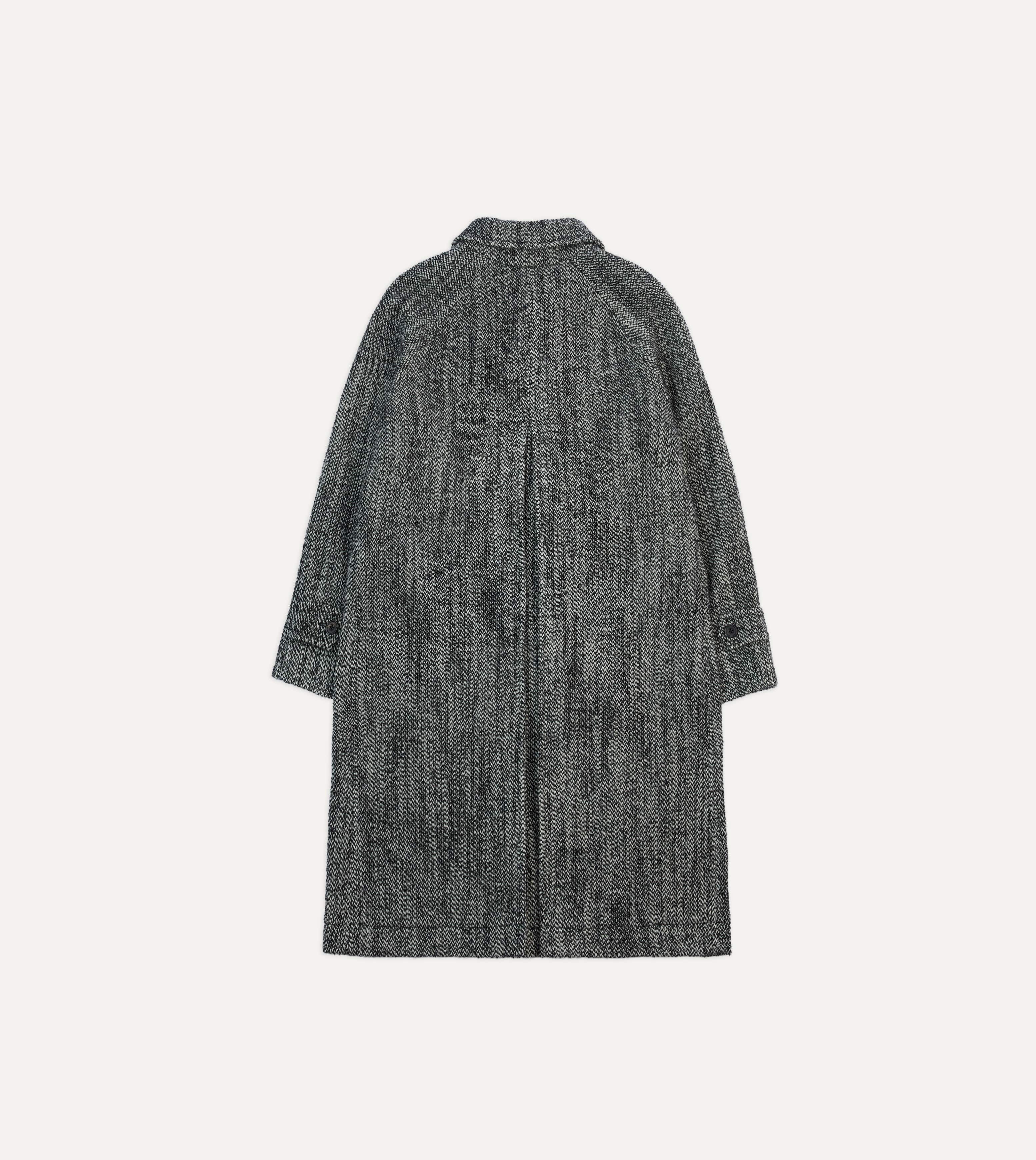 Salt and Pepper Wool Raglan Coat